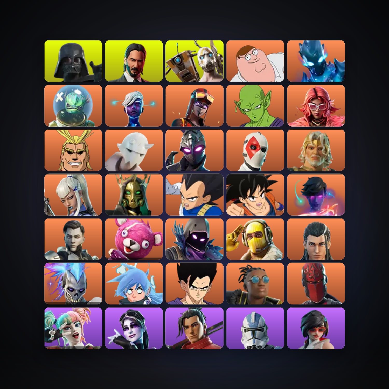 Fortnite locker — 420 skins — 150 V-Bucks — lvl 3529 — HabibiAccounts