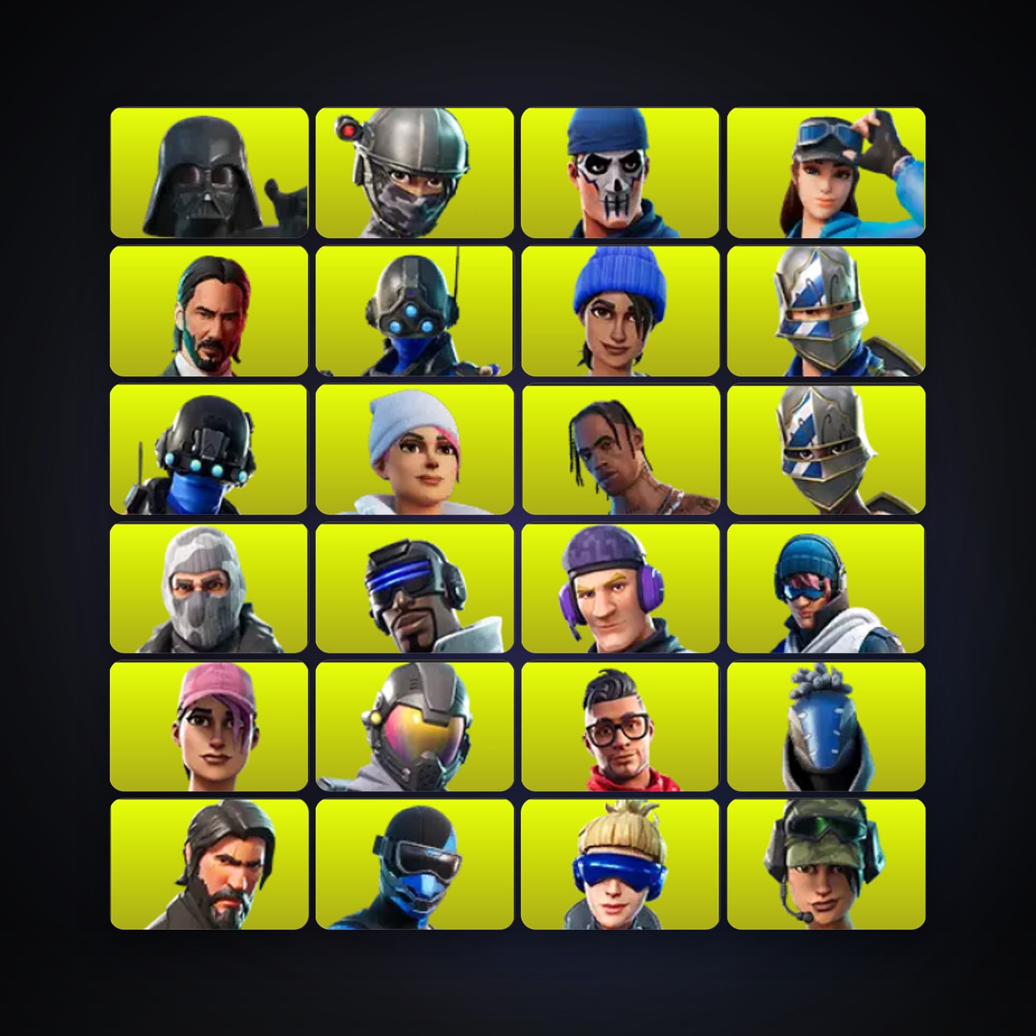 Fortnite locker — 418 skins — 450 V-Bucks — lvl 4818 — HabibiAccounts