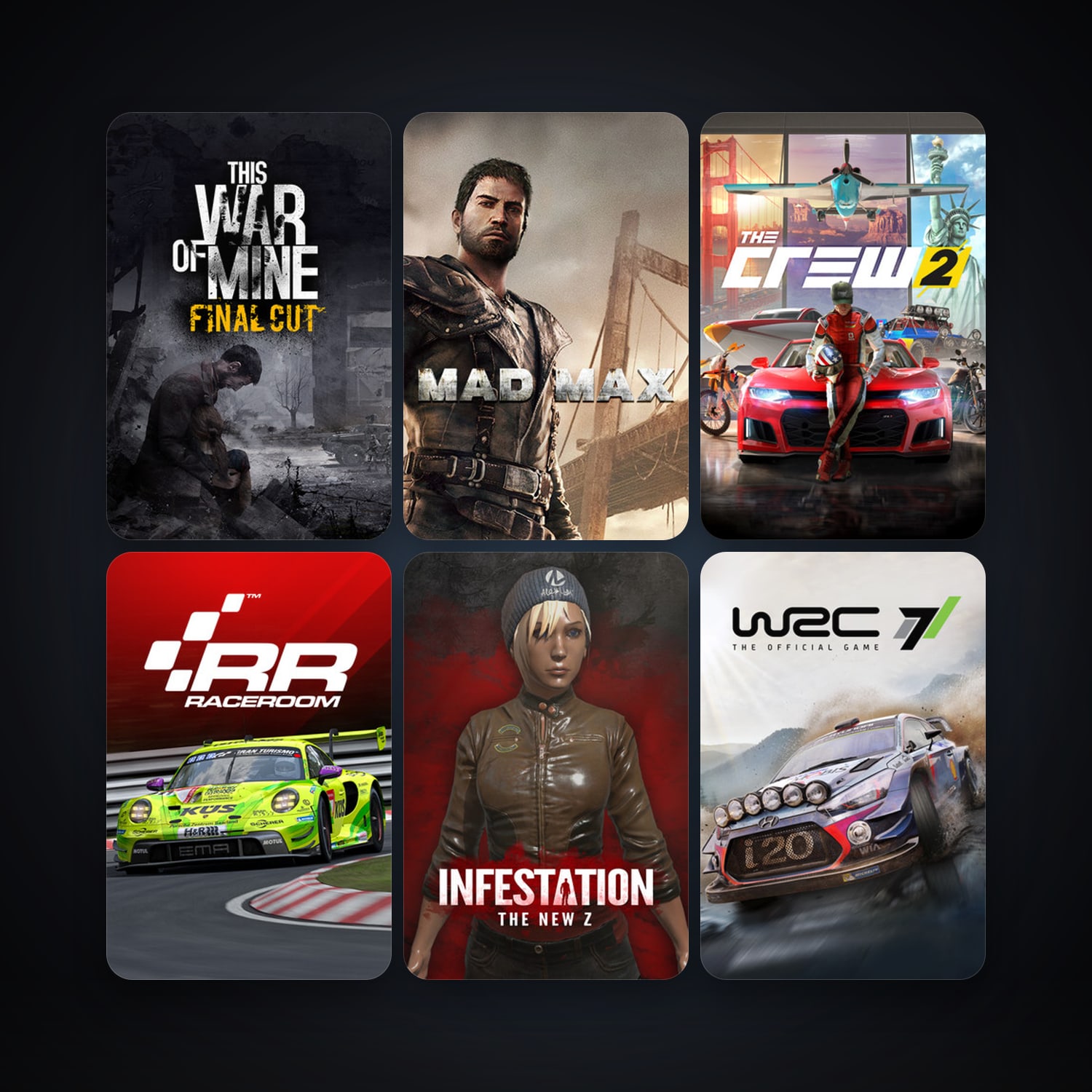 RaceRoom Racing Experience + Mad Max, 8 games, clean — HabibiAccounts