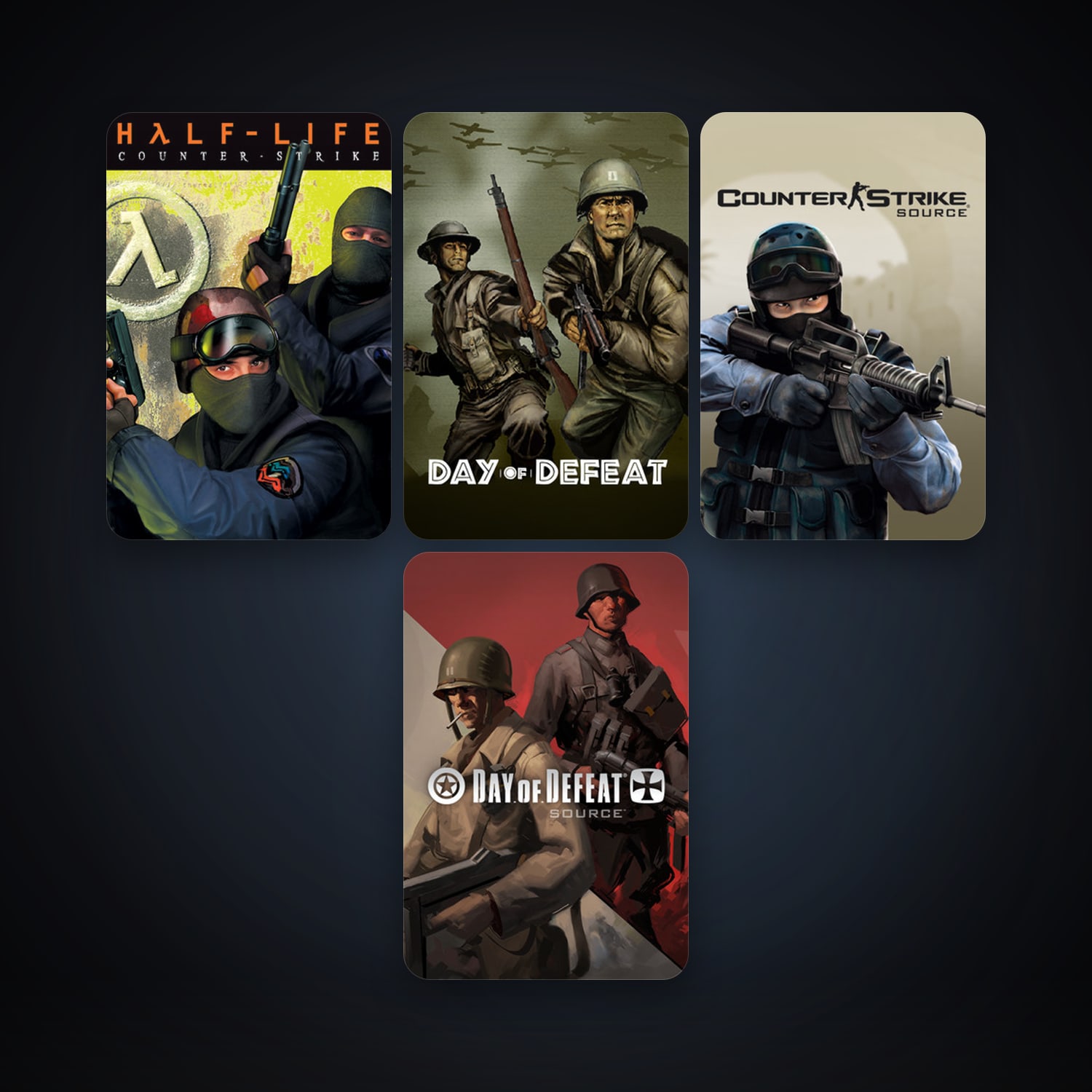 Counter-Strike + Day of Defeat, 9 games, Steam 10, clean — HabibiAccounts