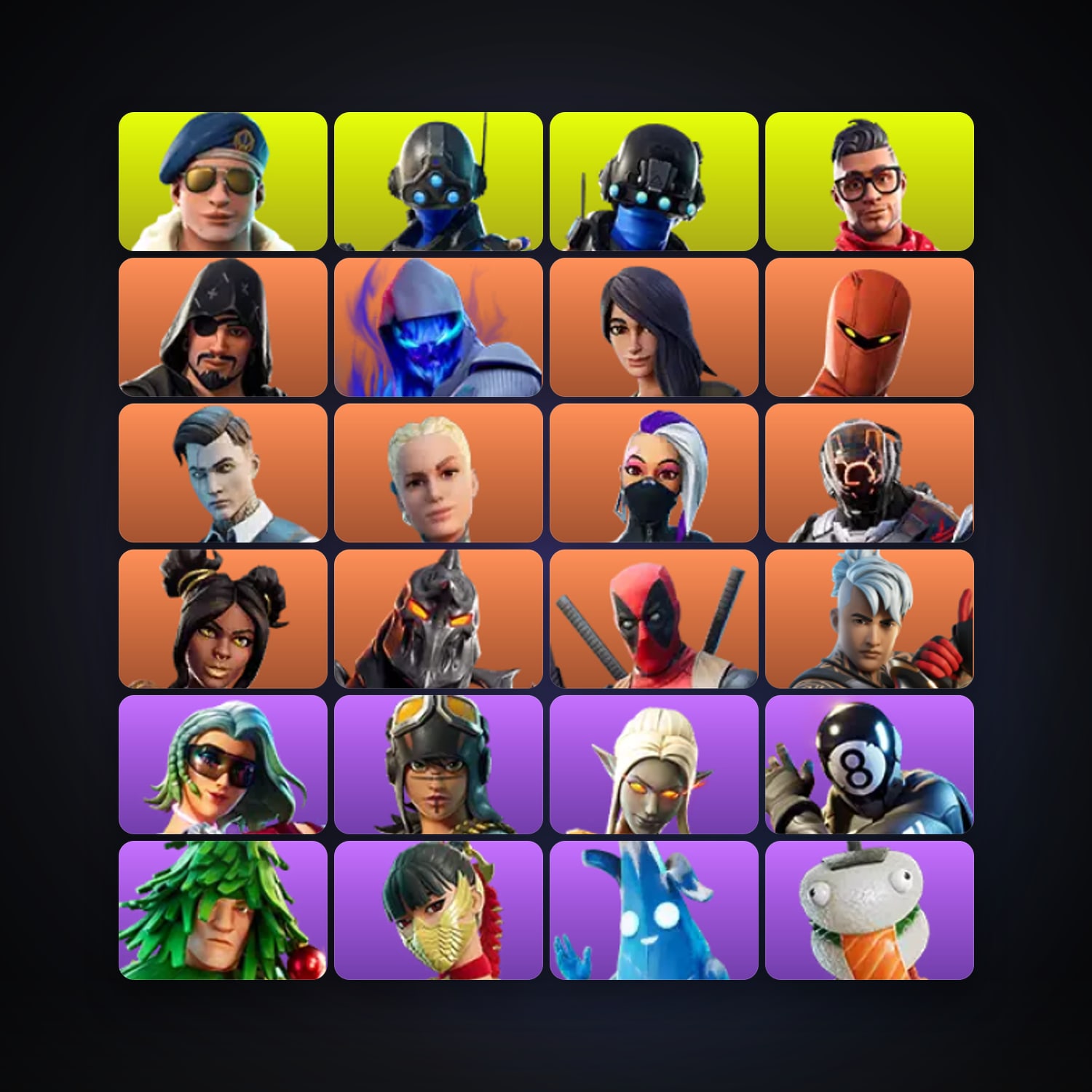 Fortnite locker — 70 skins — lvl 1243 — HabibiAccounts