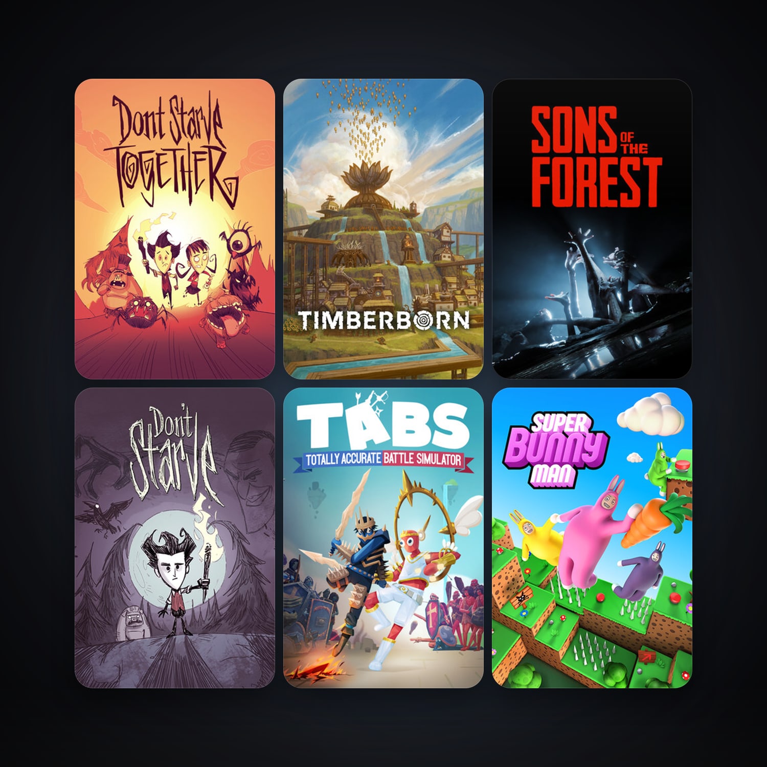 Don't Starve + The Forest, 13 games, clean — HabibiAccounts