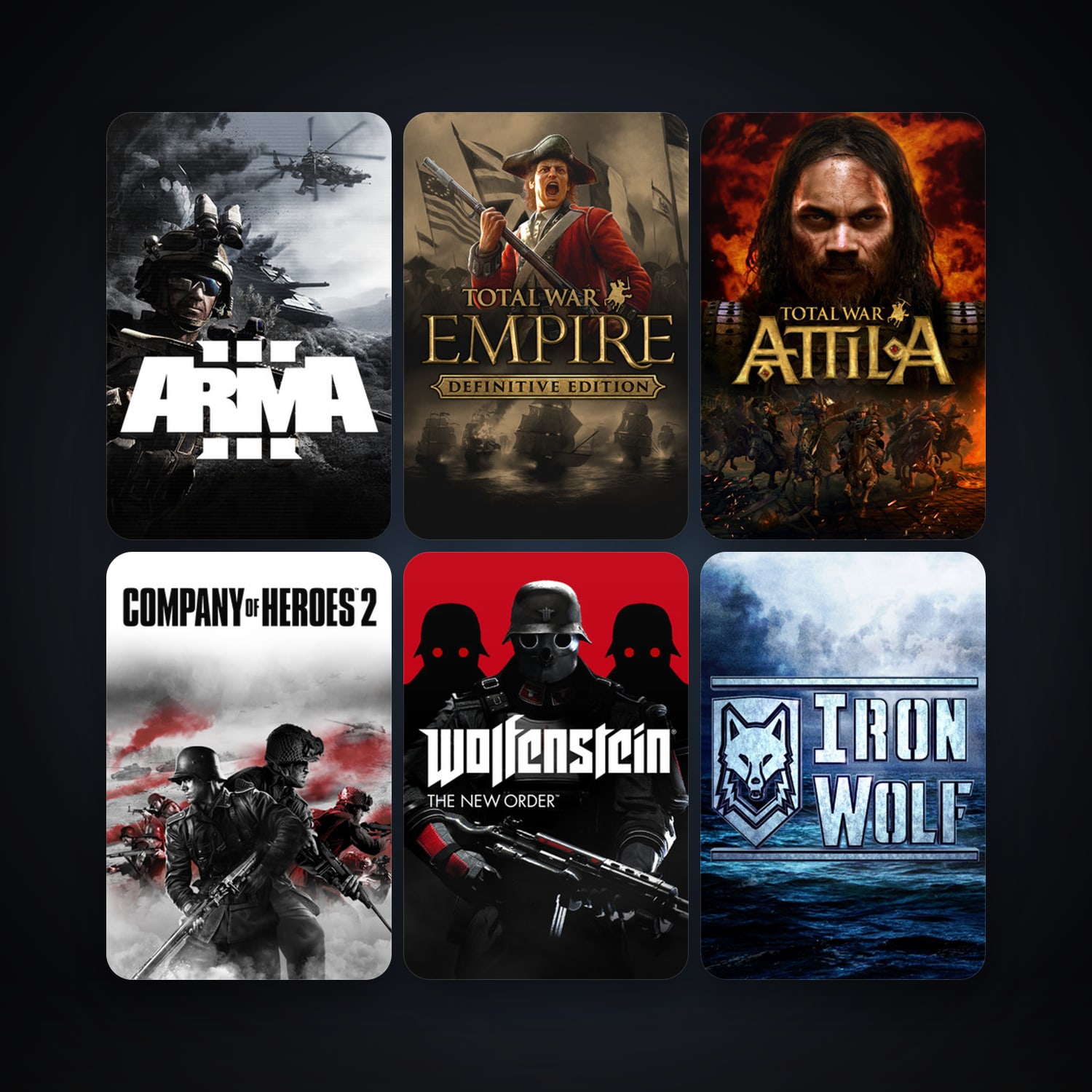 Empire: Total War + Arma 3, 38 games, Steam 11, clean — HabibiAccounts