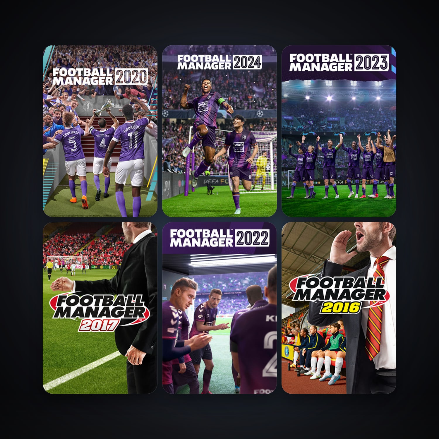 Football Manager 2016 + Football Manager 2017, 9 games, clean — HabibiAccounts