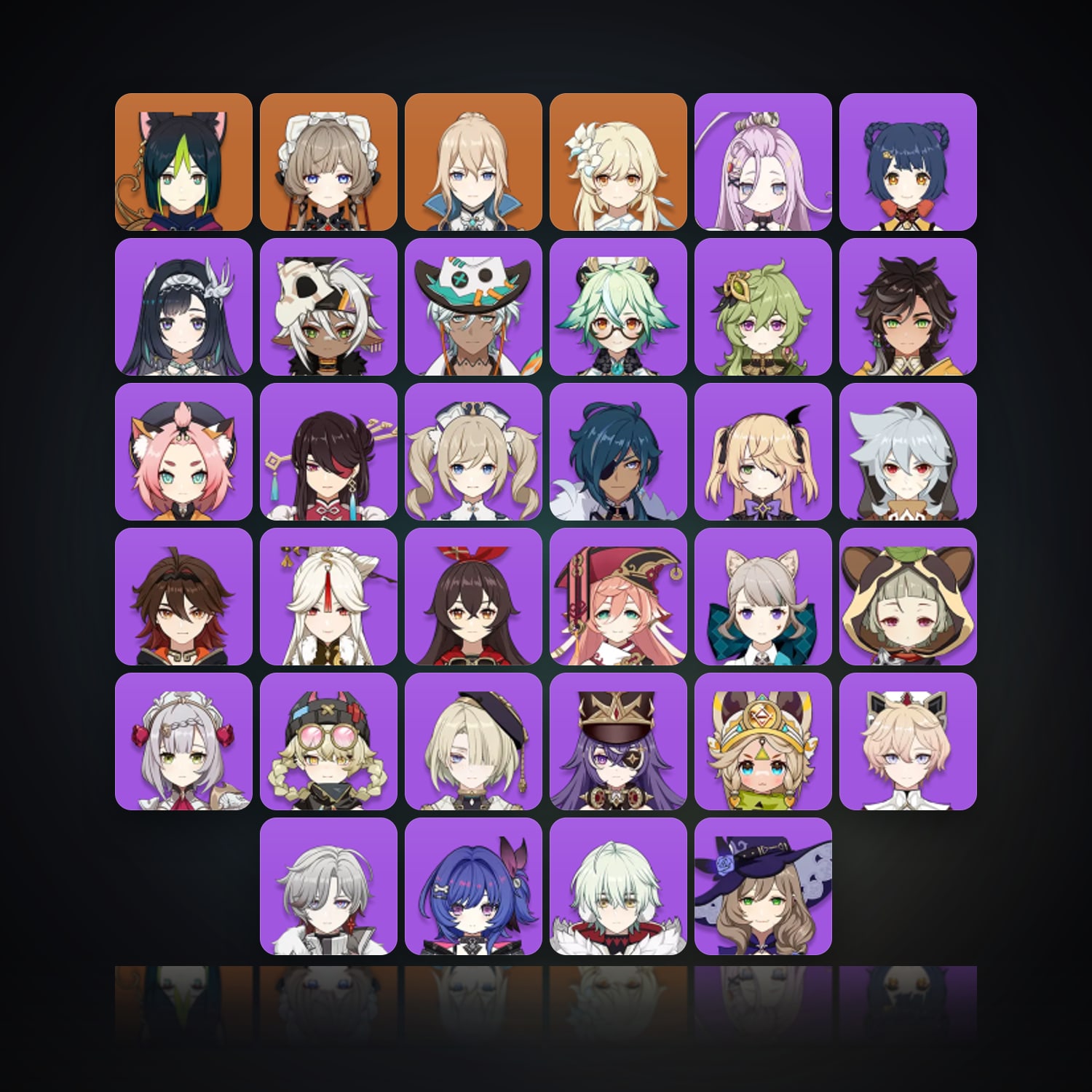 جينشن إمباكت | AR 45 | 34 شخصية | 3× 5★ — HabibiAccounts