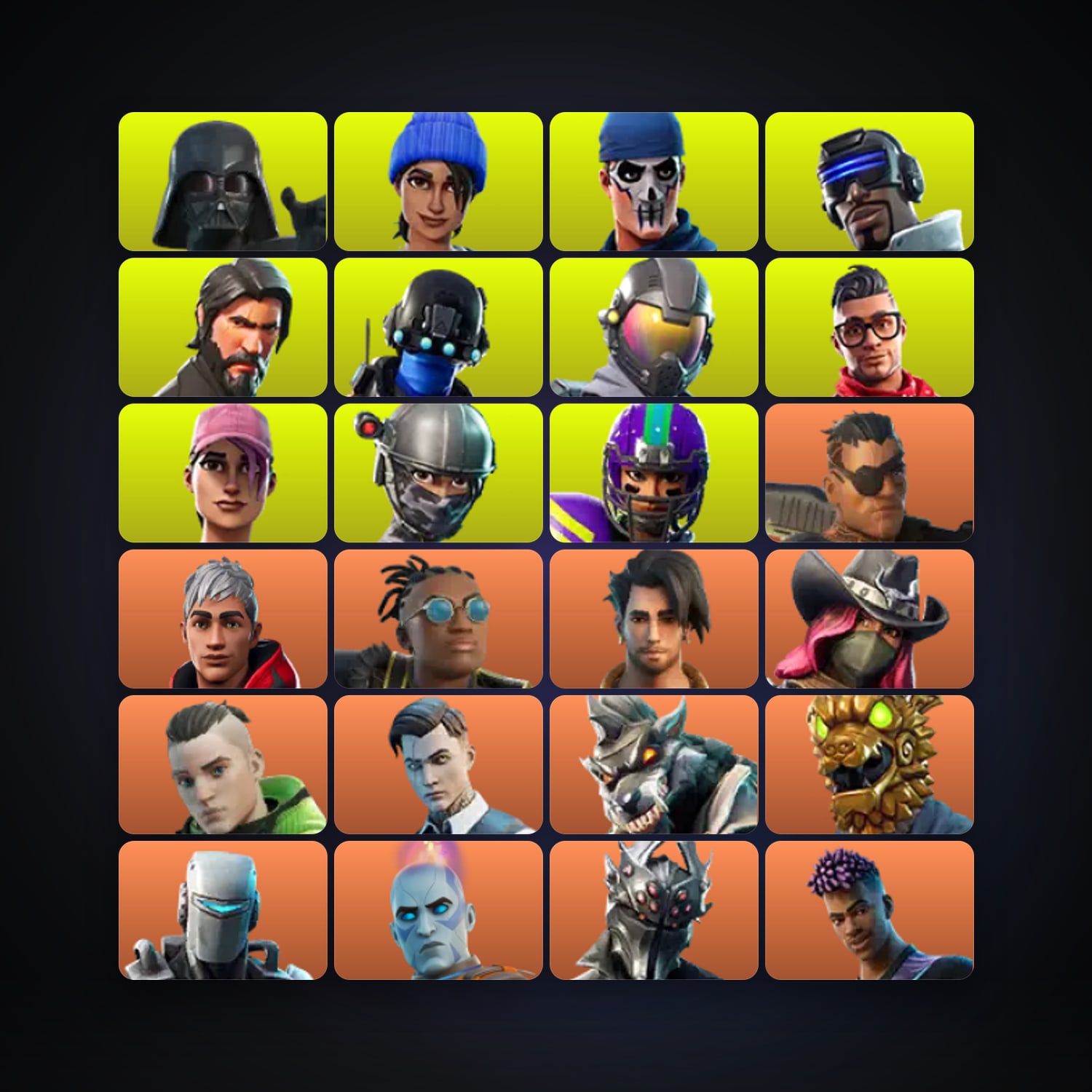 Fortnite locker — 209 skins — 1.6K V-Bucks — lvl 2638 — HabibiAccounts