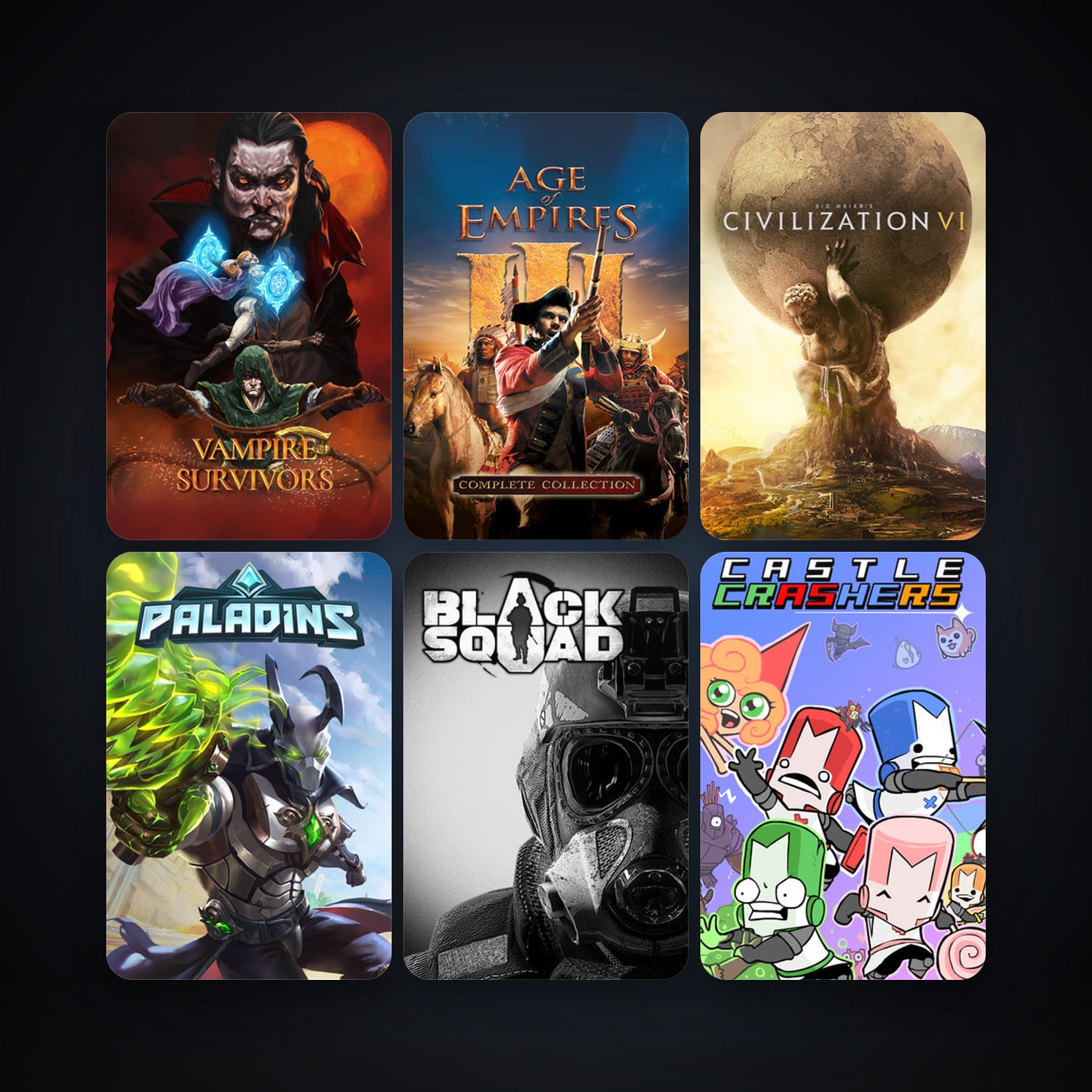Age of Empires III + Castle Crashers, 7 games, clean — HabibiAccounts