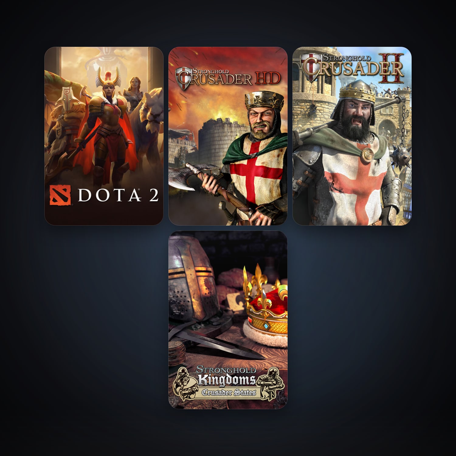 Dota 2 + Stronghold Crusader HD, 7 games, clean — HabibiAccounts
