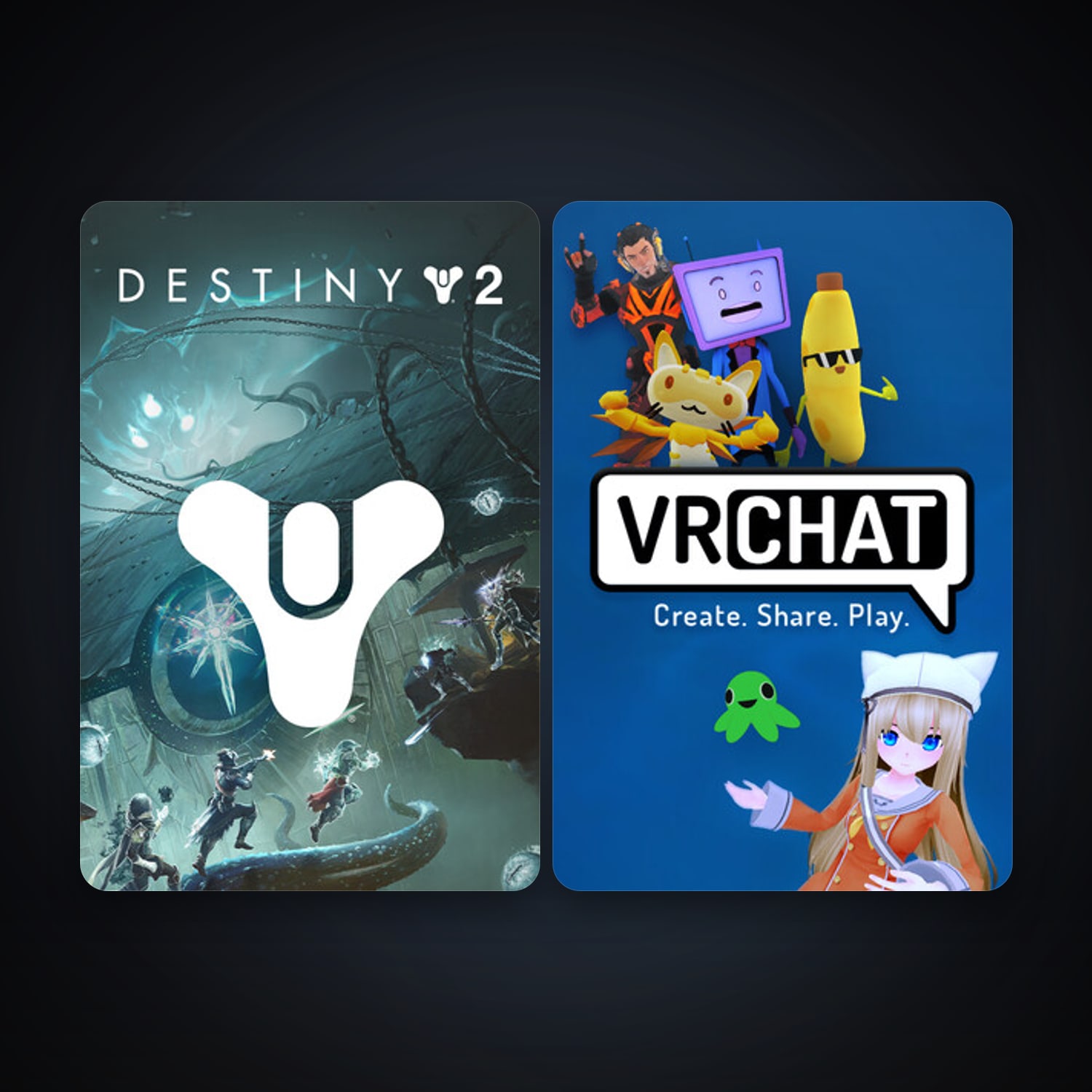 VRChat + Destiny 2, 3 games, clean — HabibiAccounts