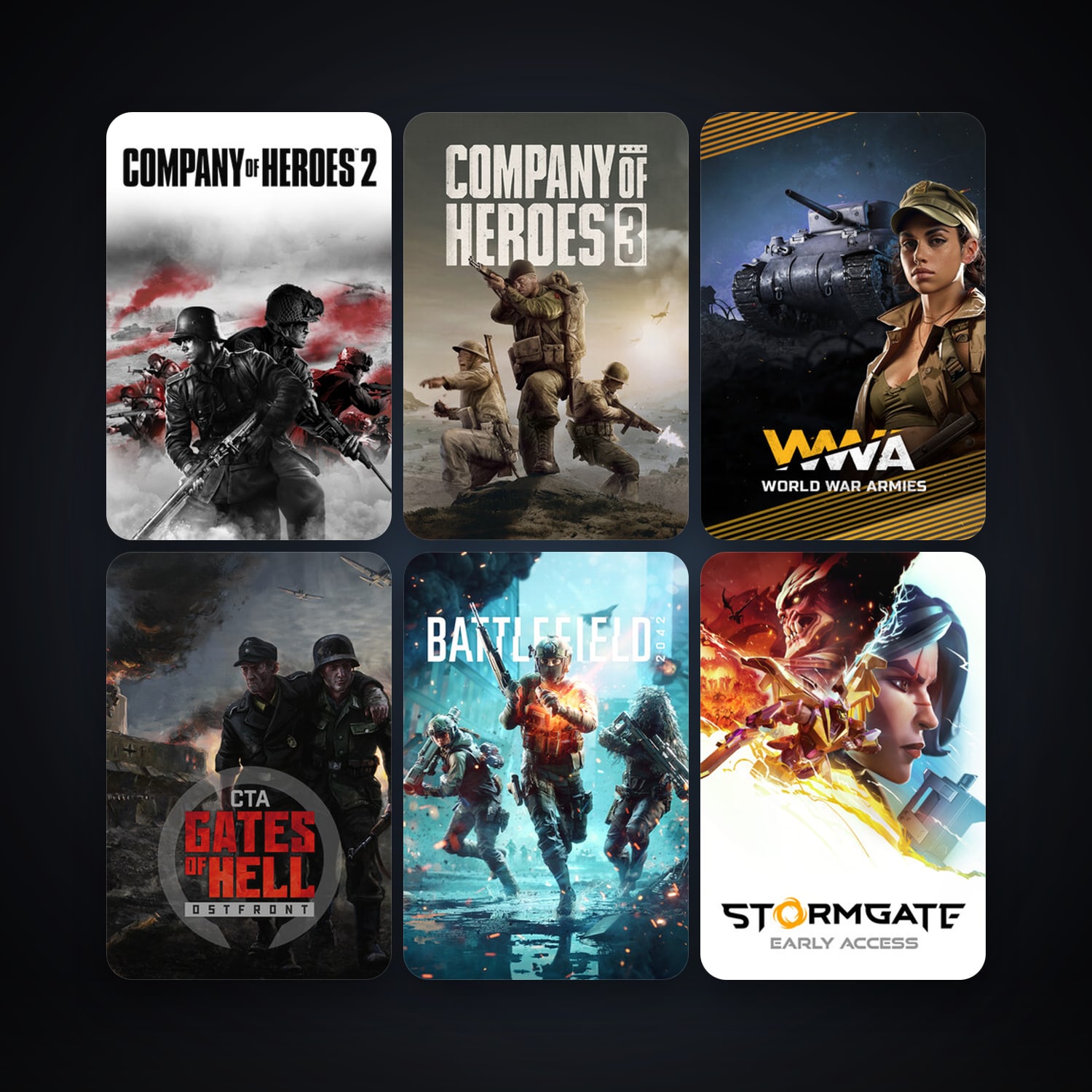 Company of Heroes + Company of Heroes 2, 15 games, clean — HabibiAccounts