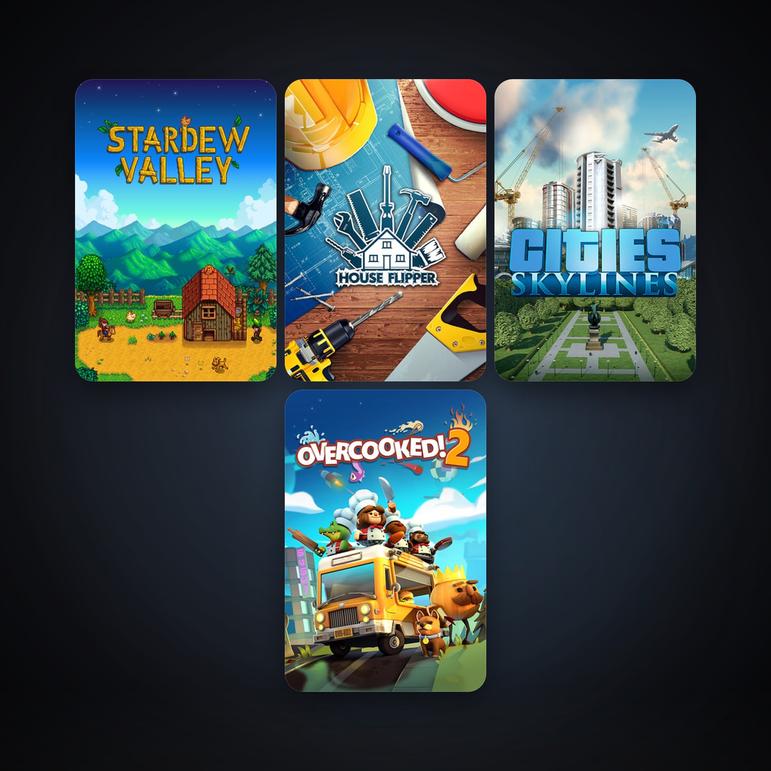 Cities: Skylines + Stardew Valley, 4 games, clean — HabibiAccounts