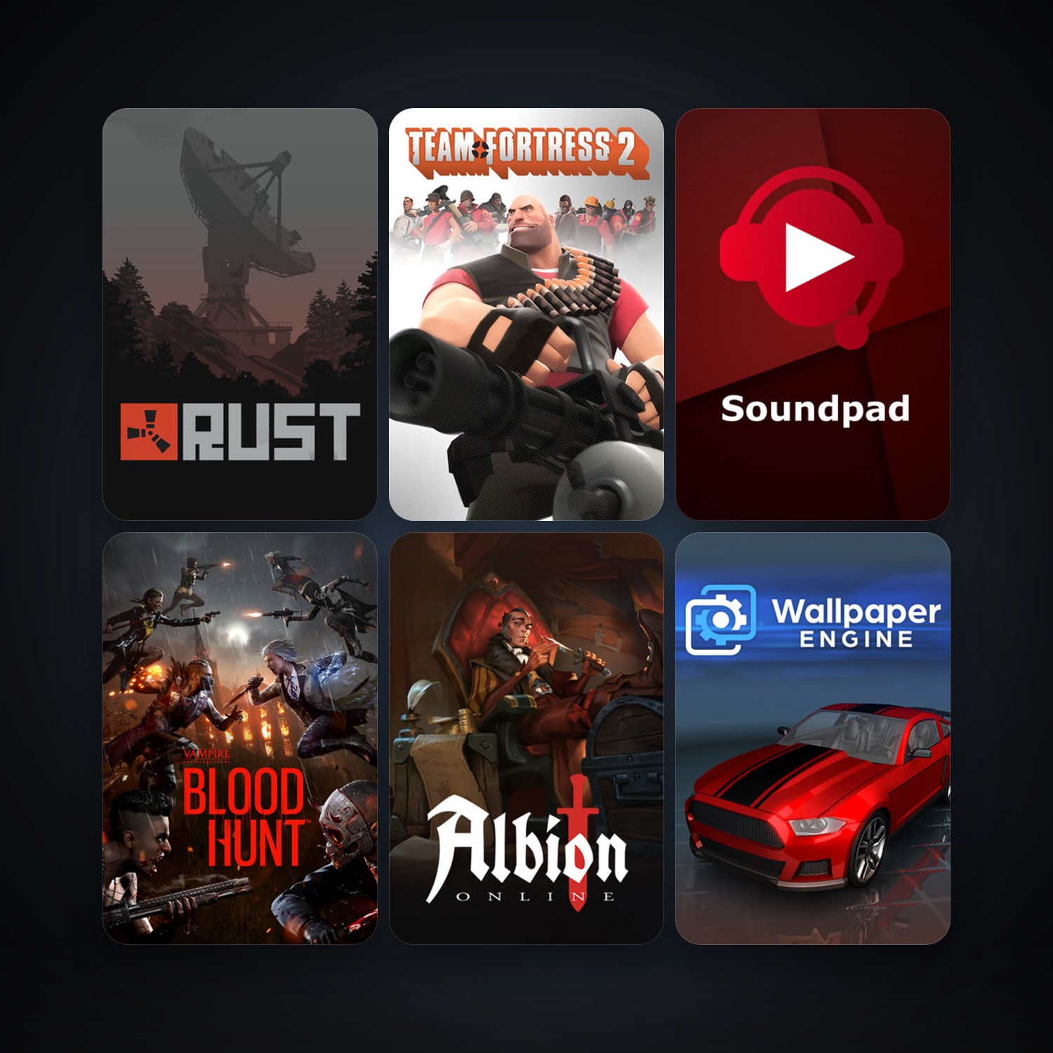 Team Fortress 2 + Rust, 13 games, clean — HabibiAccounts