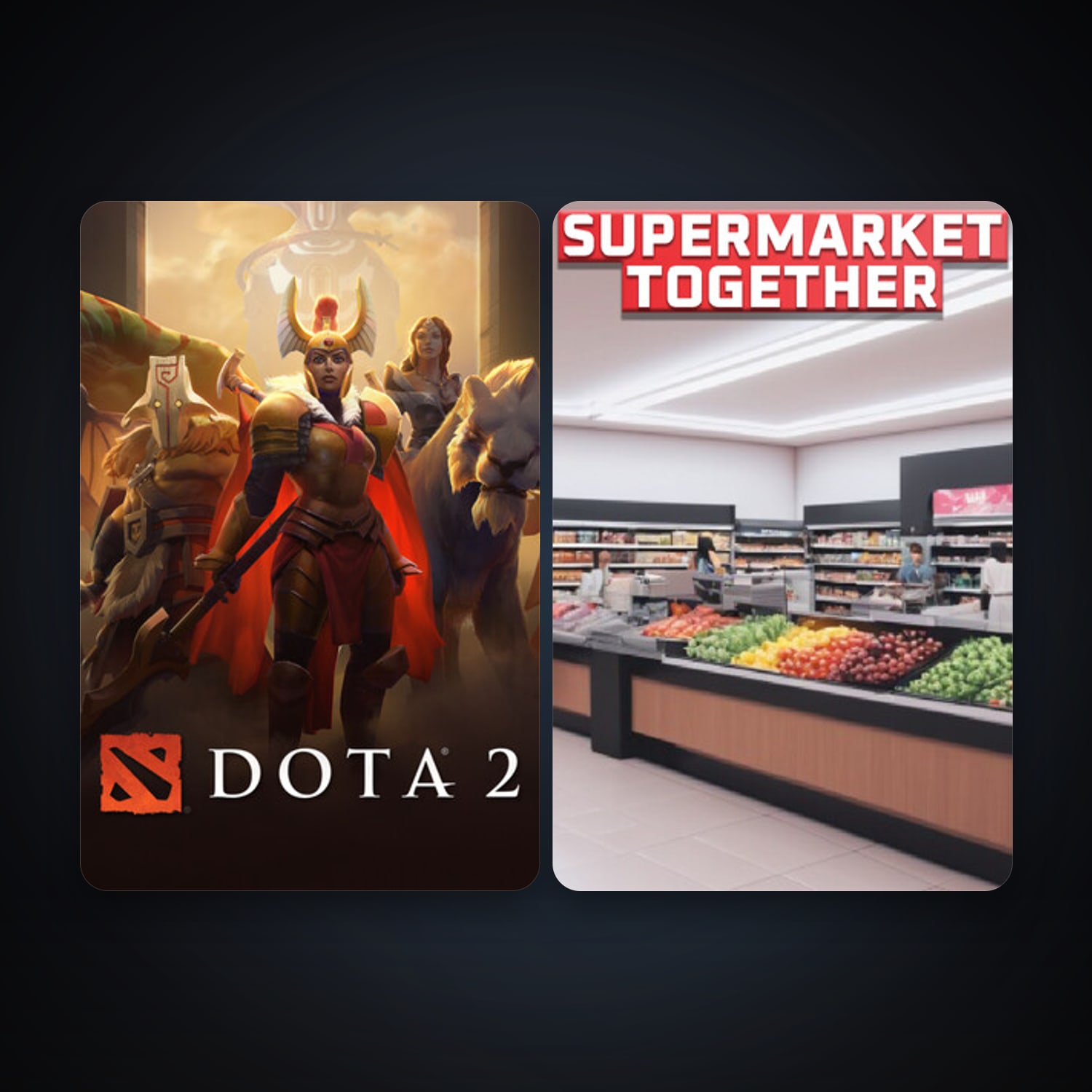 Dota 2 + Supermarket Together, 4 games, clean — HabibiAccounts