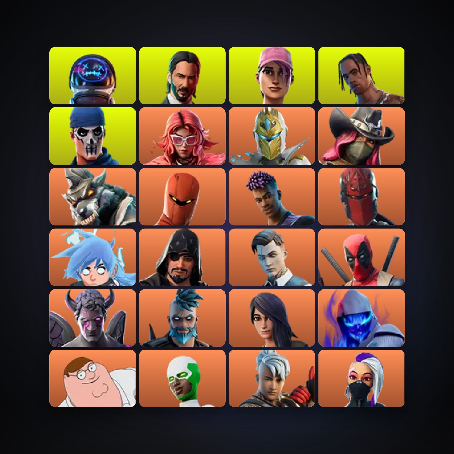 Fortnite locker — 253 skins — 950 V-Bucks — lvl 2276 — HabibiAccounts