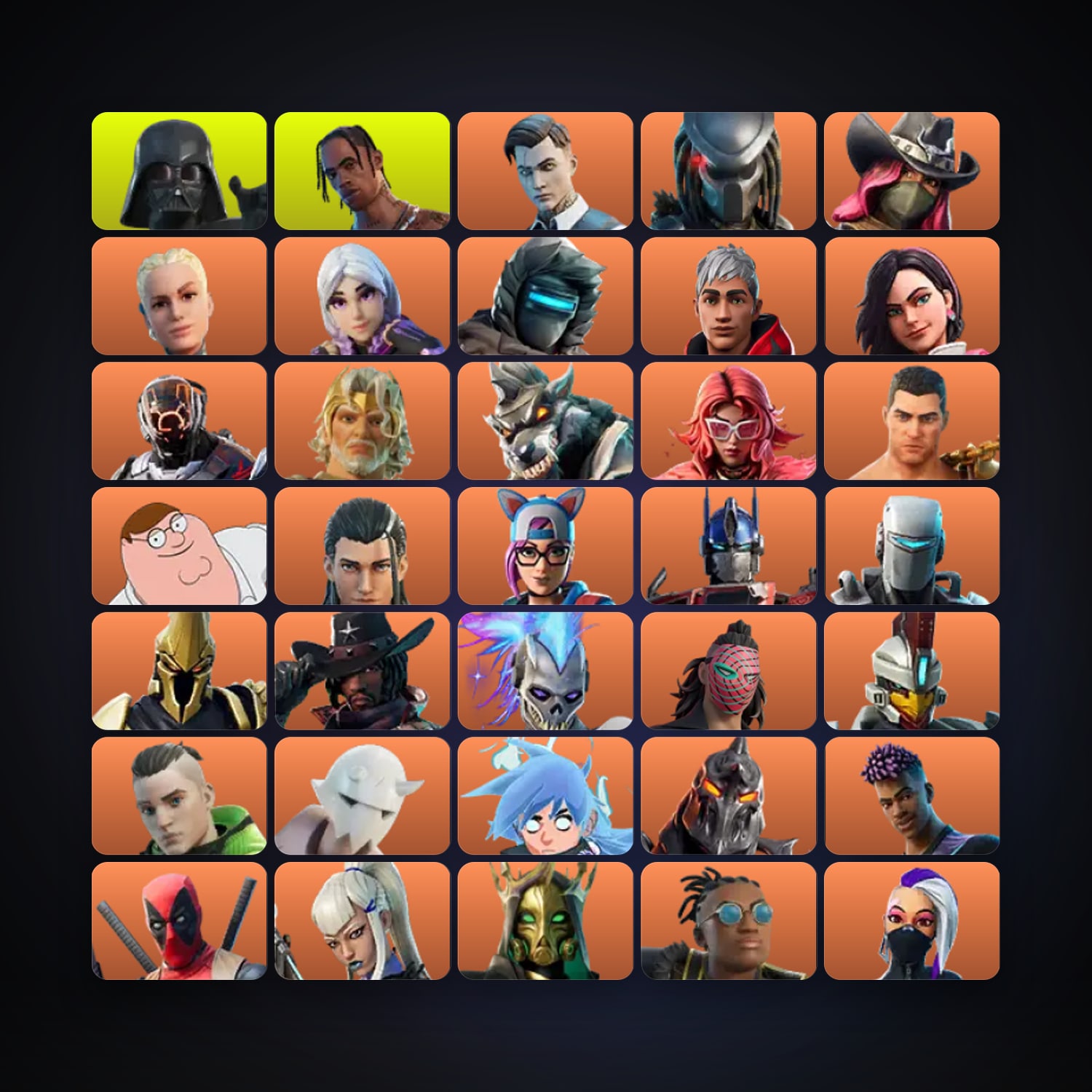 Fortnite locker — 268 skins — lvl 5103 — HabibiAccounts