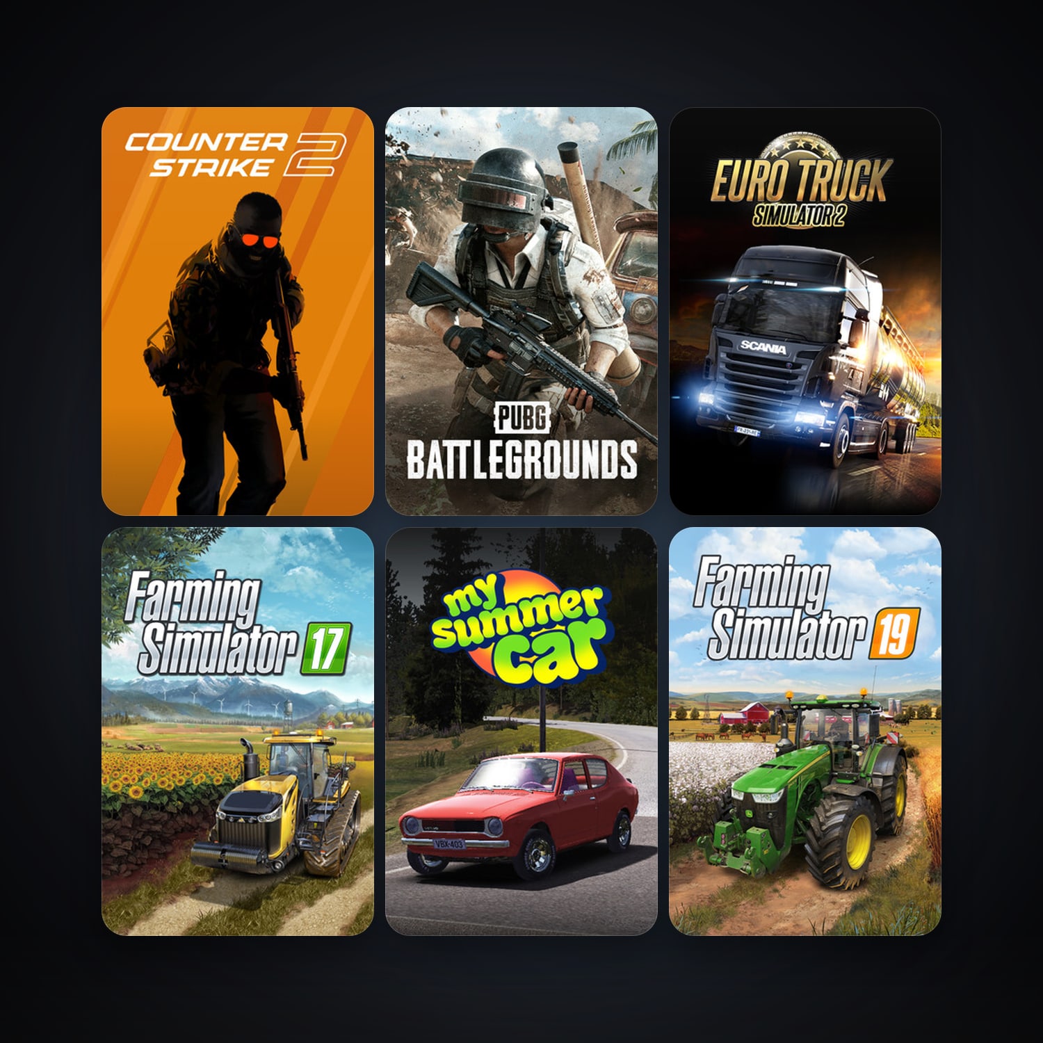 CS2 Prime + Euro Truck Simulator 2, 19 games, Steam 10, clean — HabibiAccounts