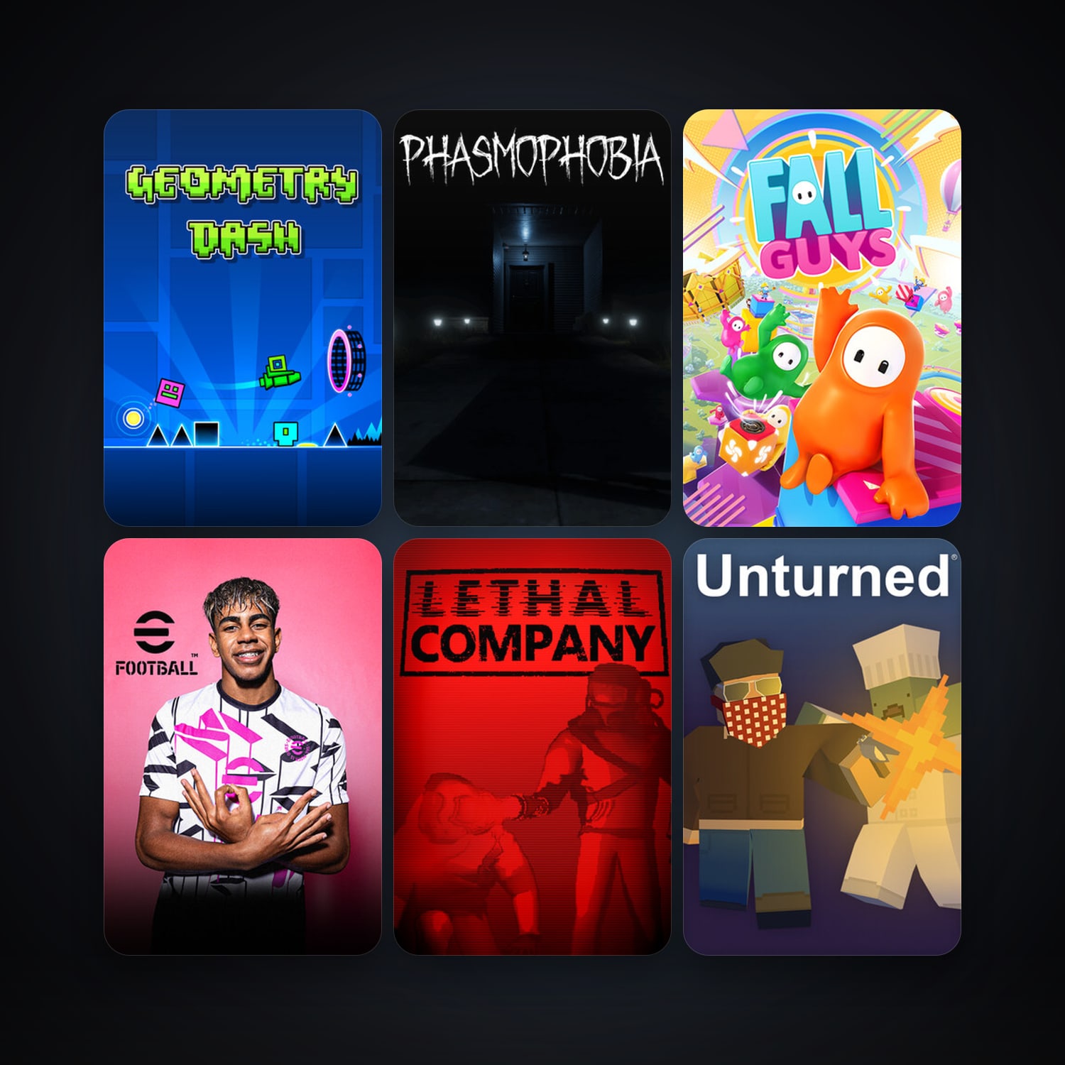 Unturned + Geometry Dash, 12 games, clean — HabibiAccounts