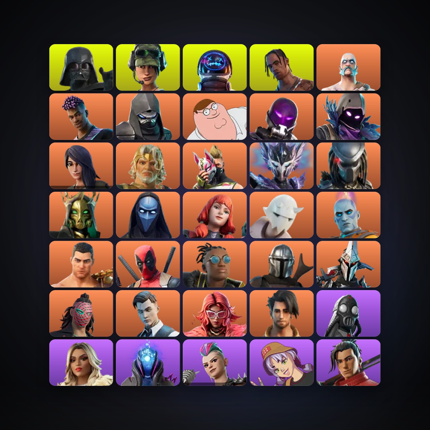 Fortnite locker — 212 skins — 3.8K V-Bucks — lvl 2537 — HabibiAccounts
