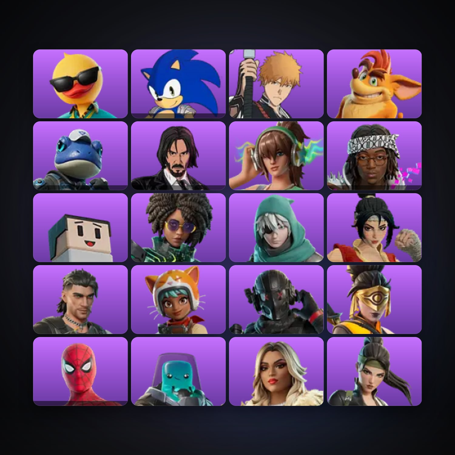 Fortnite locker — 23 skins — lvl 401 — HabibiAccounts