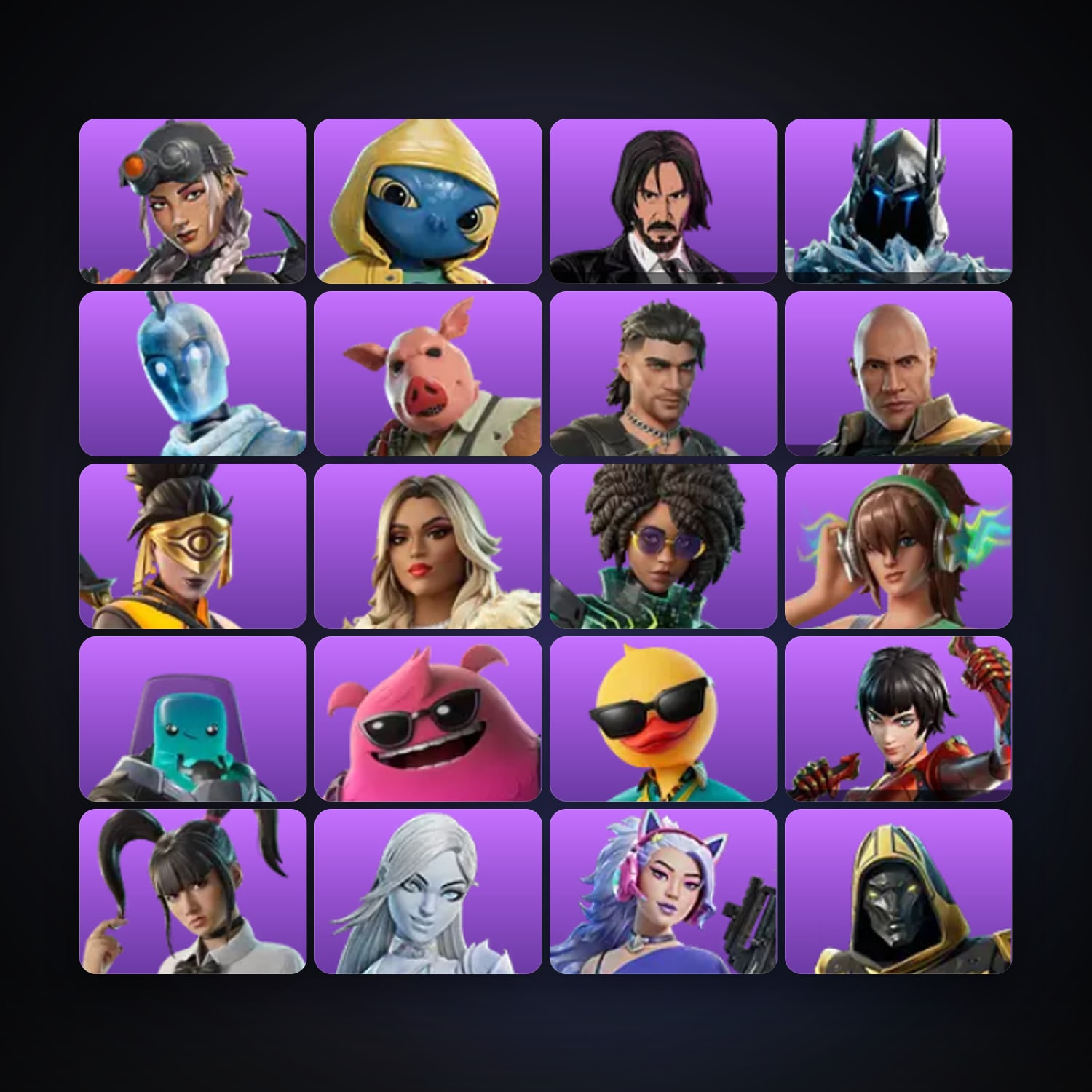 Fortnite locker — 22 skins — 200 V-Bucks — lvl 1020 — HabibiAccounts