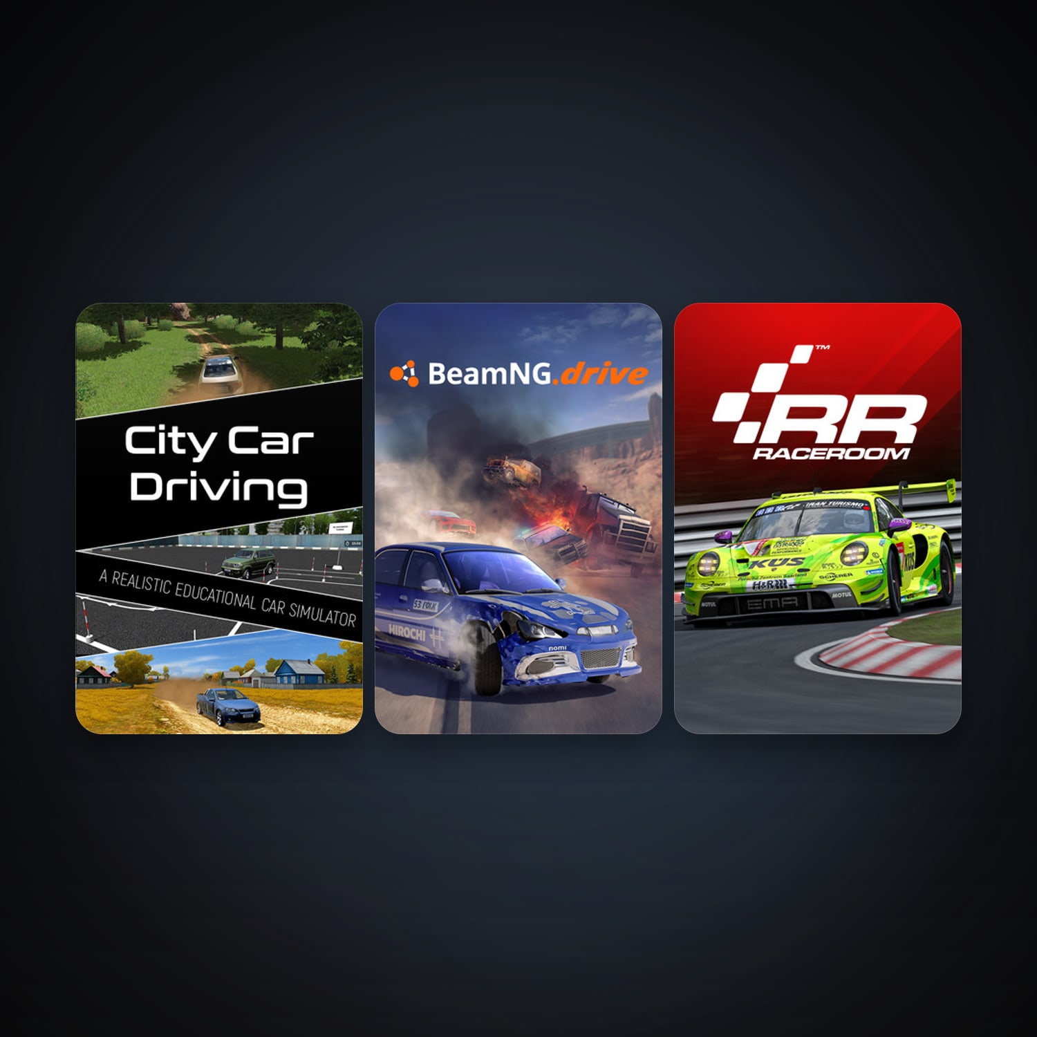 RaceRoom Racing Experience + BeamNG.drive, 6 games, clean — HabibiAccounts