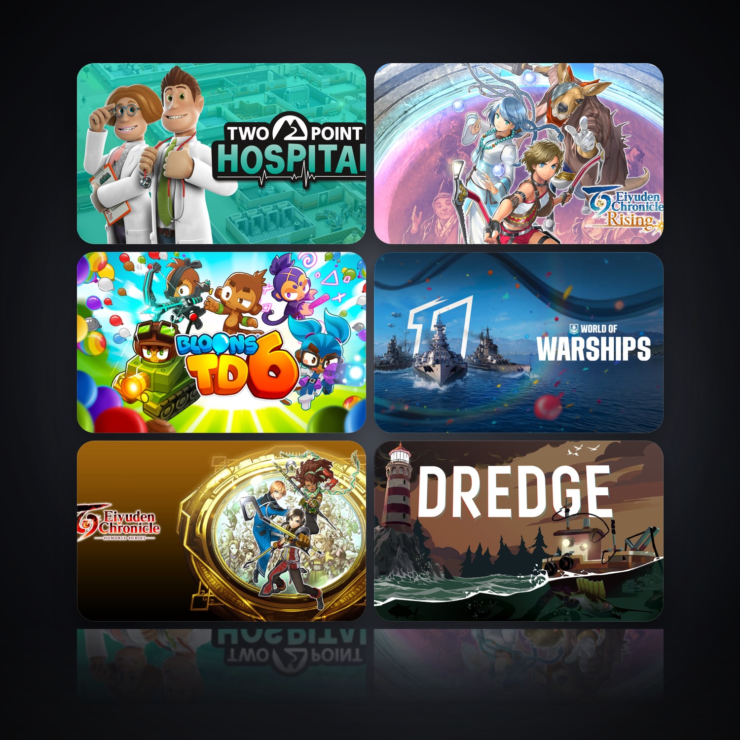 Two Point Hospital & Eiyuden Chronicle: Rising | 154 Games — HabibiAccounts