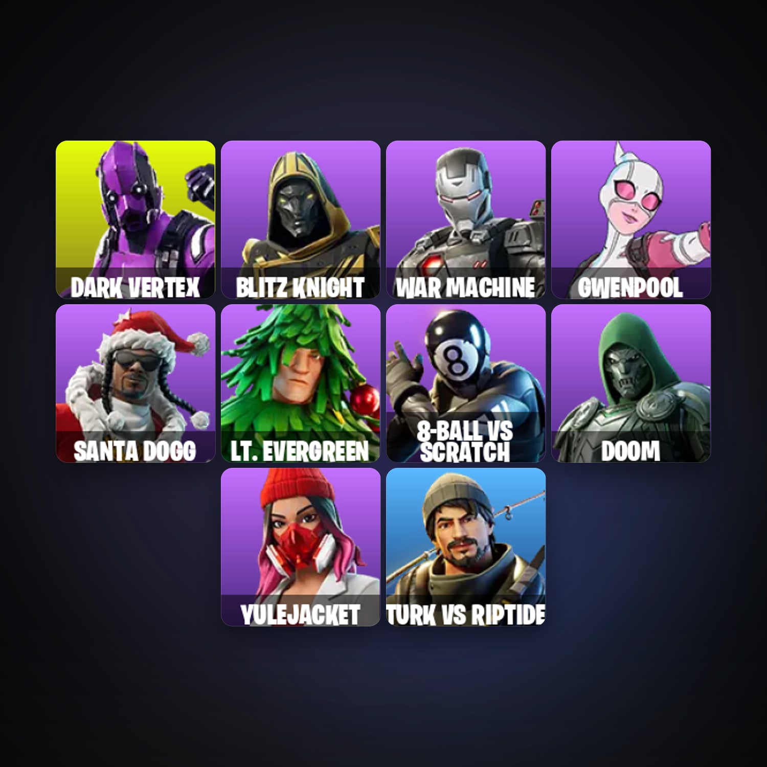 Fortnite | 14 Skins | 50 V-Bucks | Level 255 | 4 Wins — HabibiAccounts