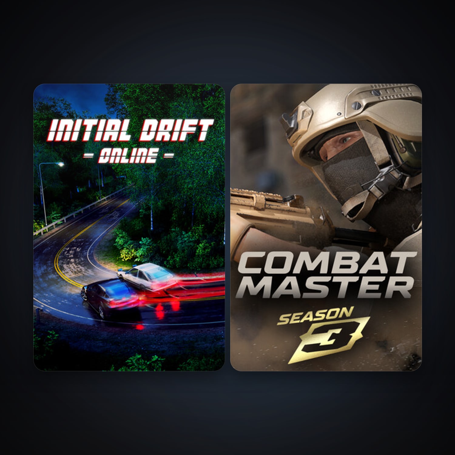 هالحساب ستيم فلين، Initial Drift Online وCombat Master: Season 1، 7 لعبة، صامد واضح — HabibiAccounts