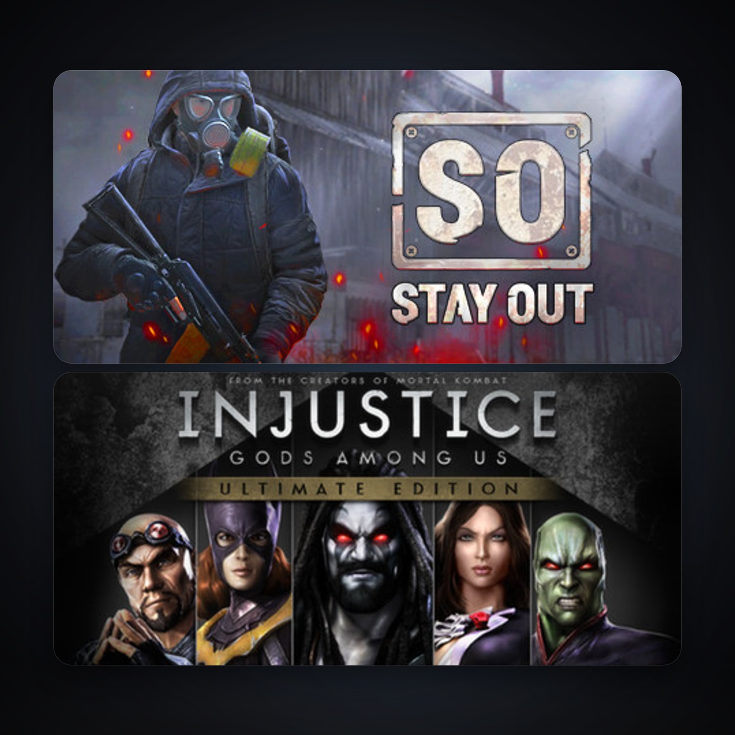 هالحساب ستيم فلين، Injustice: Gods Among Us Ultimate Edition وStay Out، 6 لعبة، صامد واضح — HabibiAccounts