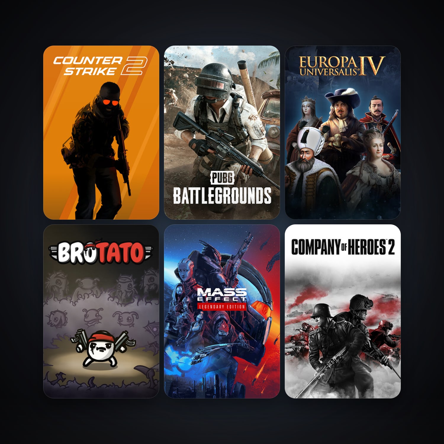 CS2 Prime + Company of Heroes 2, 36 games, Steam 11, clean — HabibiAccounts