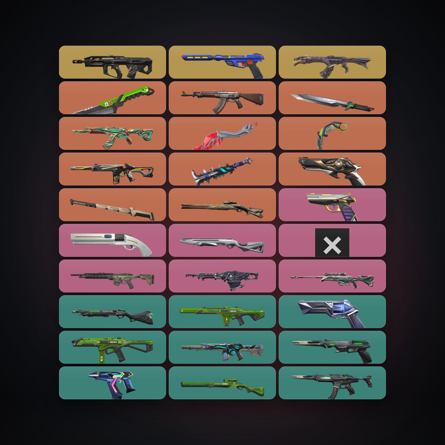 NA Silver 1 locker — 6 knives, 74 skins, lvl 185 — HabibiAccounts