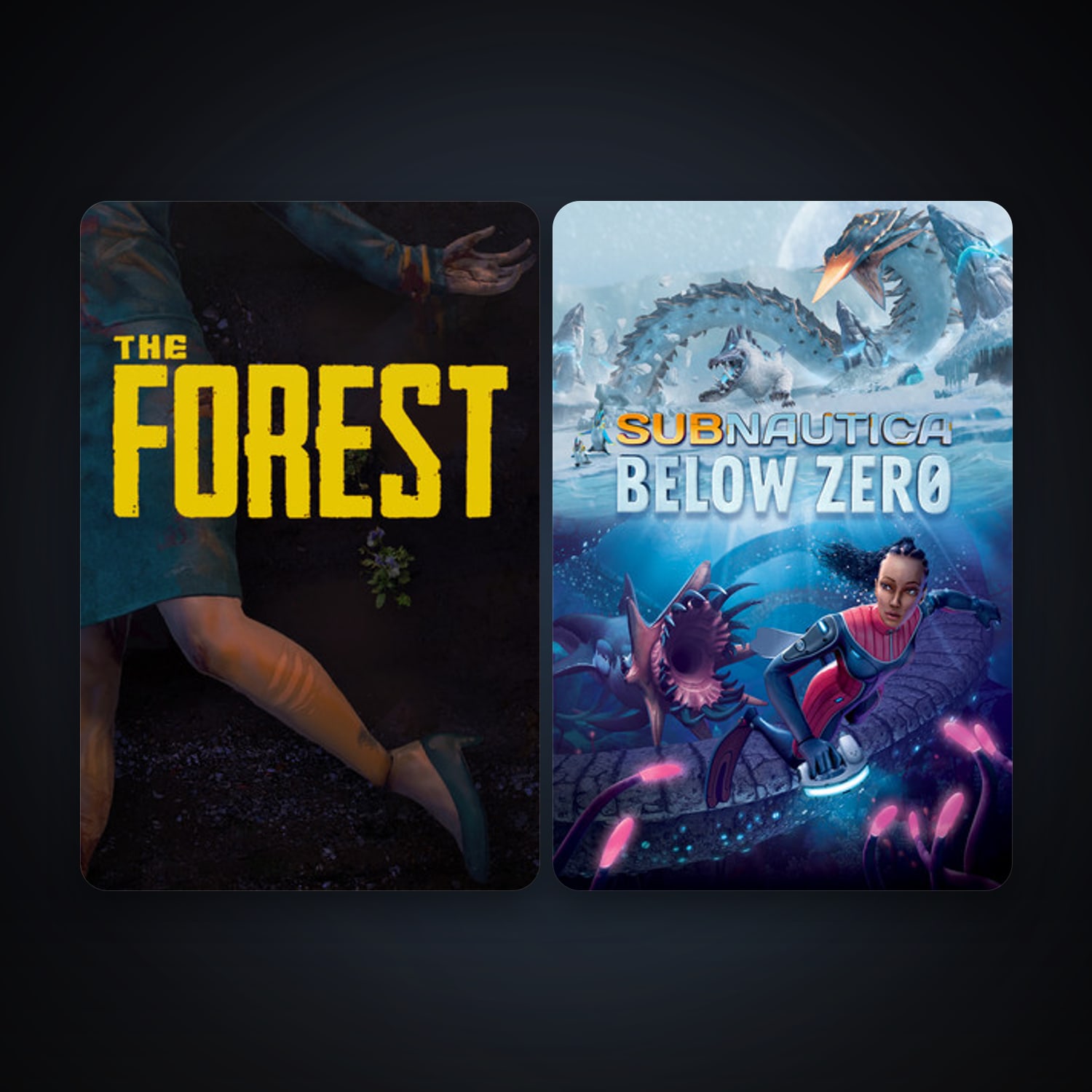 The Forest + Subnautica: Below Zero, 2 games, clean — HabibiAccounts