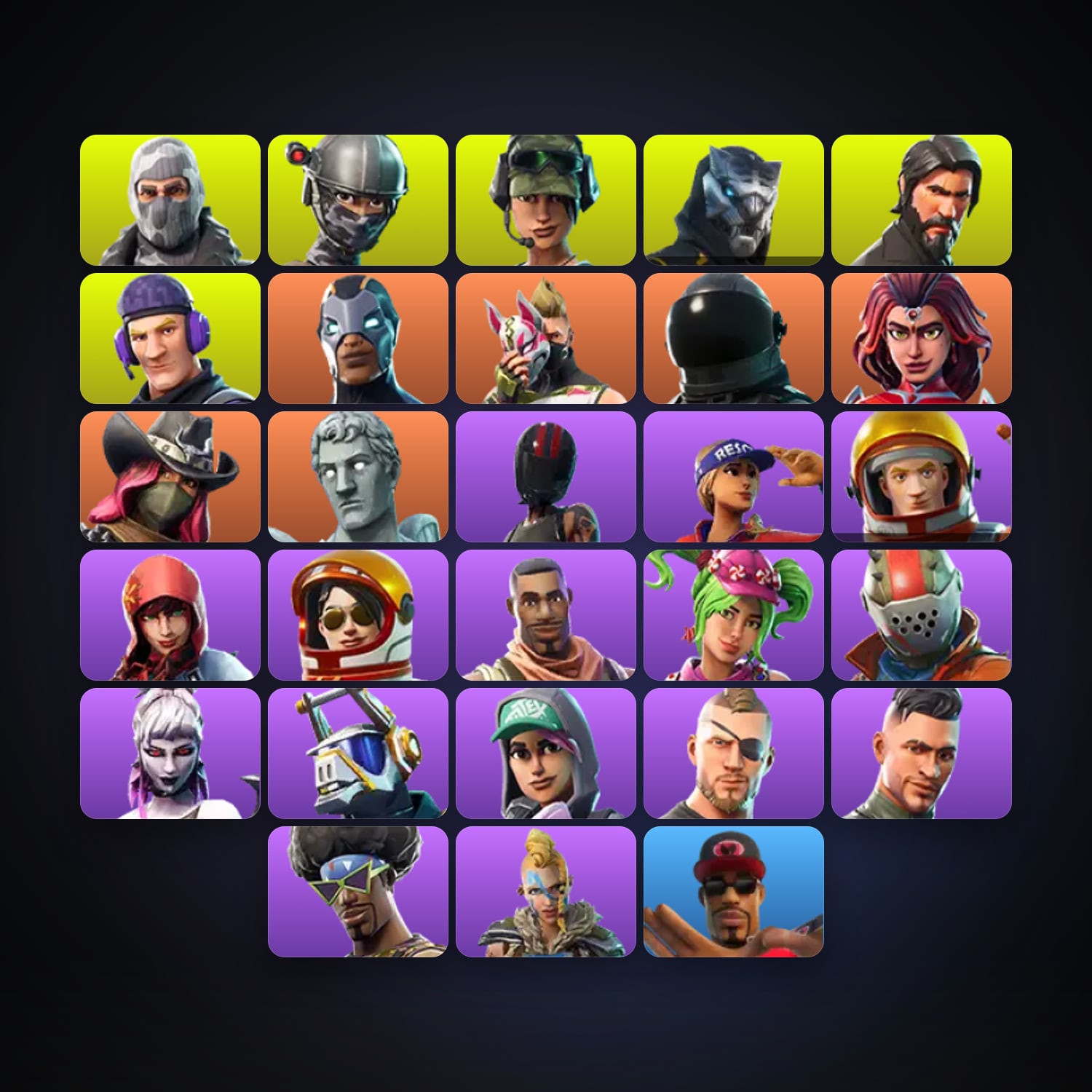 هالحساب فورتنايت Carbide وDrift، لوكر 28 سكن، 1.1K فيبوكس، لفل 1381، 312 فوز — HabibiAccounts