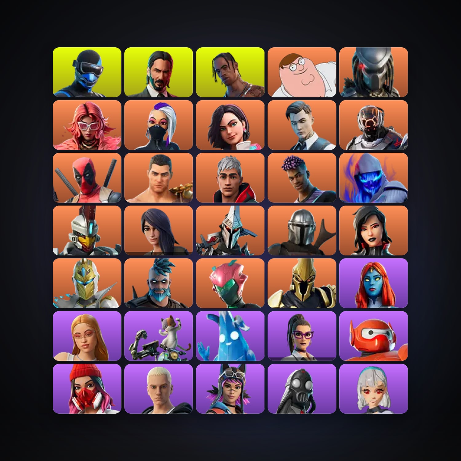 Fortnite locker — 124 skins — 400 V-Bucks — lvl 2459 — HabibiAccounts