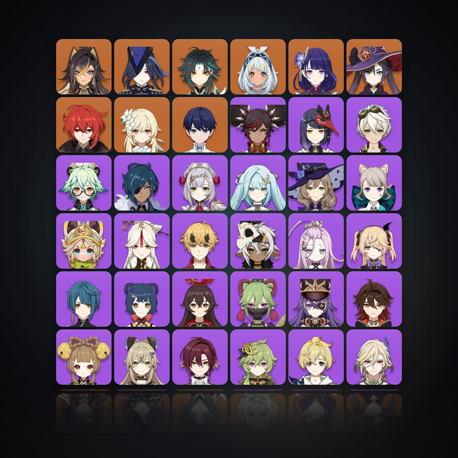 جينشن إمباكت | AR 55 | 42 شخصية | 7× 5★ — HabibiAccounts