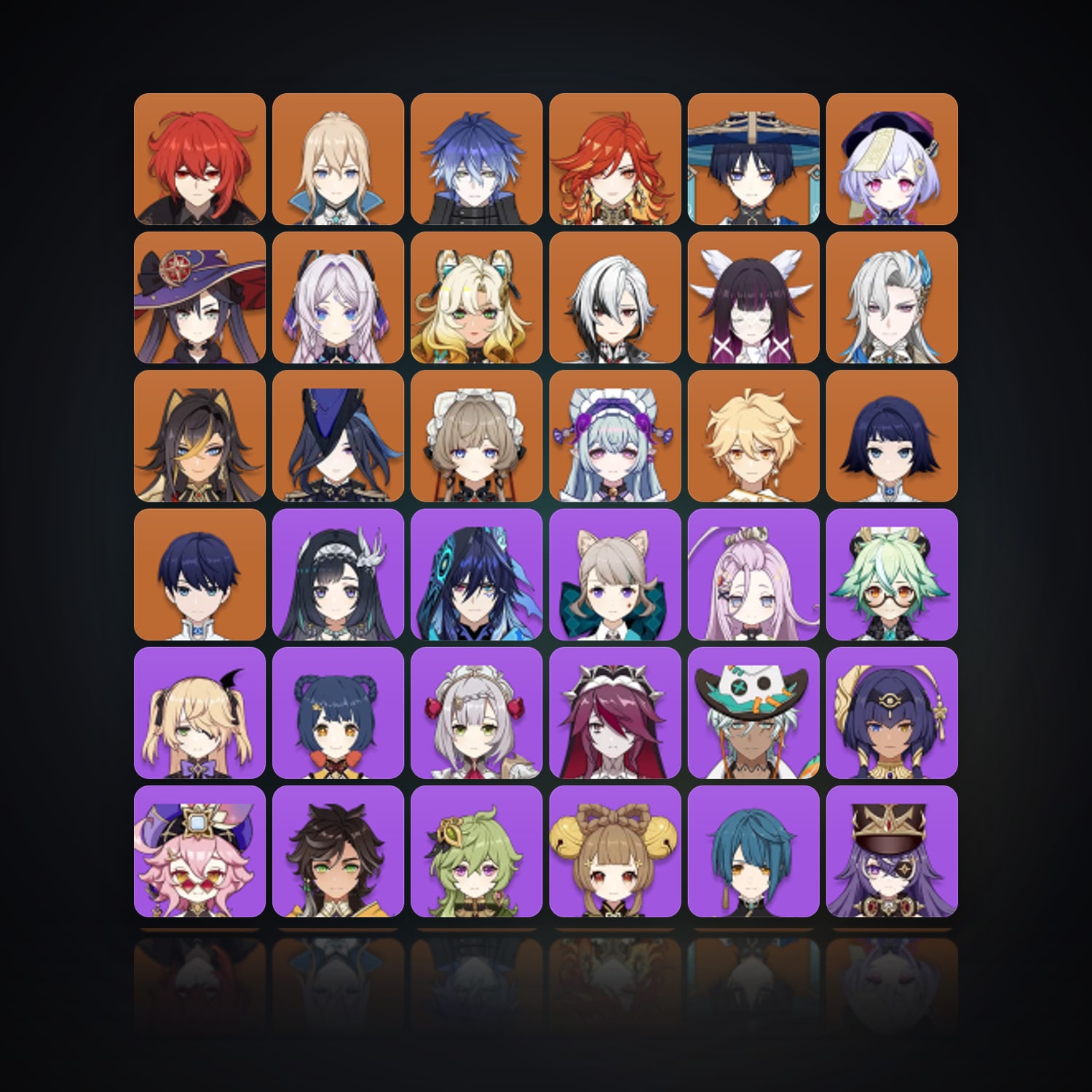جينشن إمباكت | AR 59 | 62 شخصية | 16× 5★ — HabibiAccounts