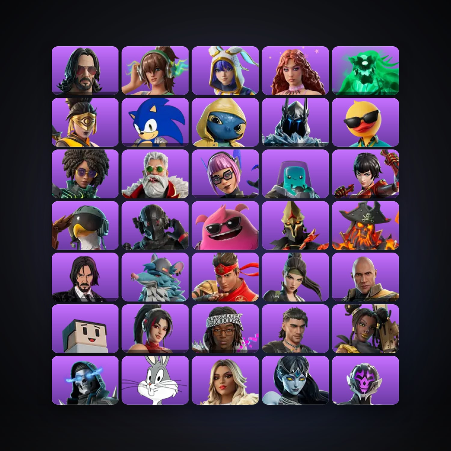 Fortnite locker — 46 skins — 600 V-Bucks — lvl 558 — HabibiAccounts