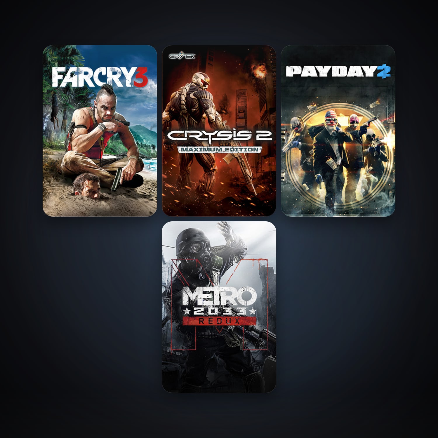 Crysis 2 - Maximum Edition + PAYDAY 2, 5 games, clean — HabibiAccounts