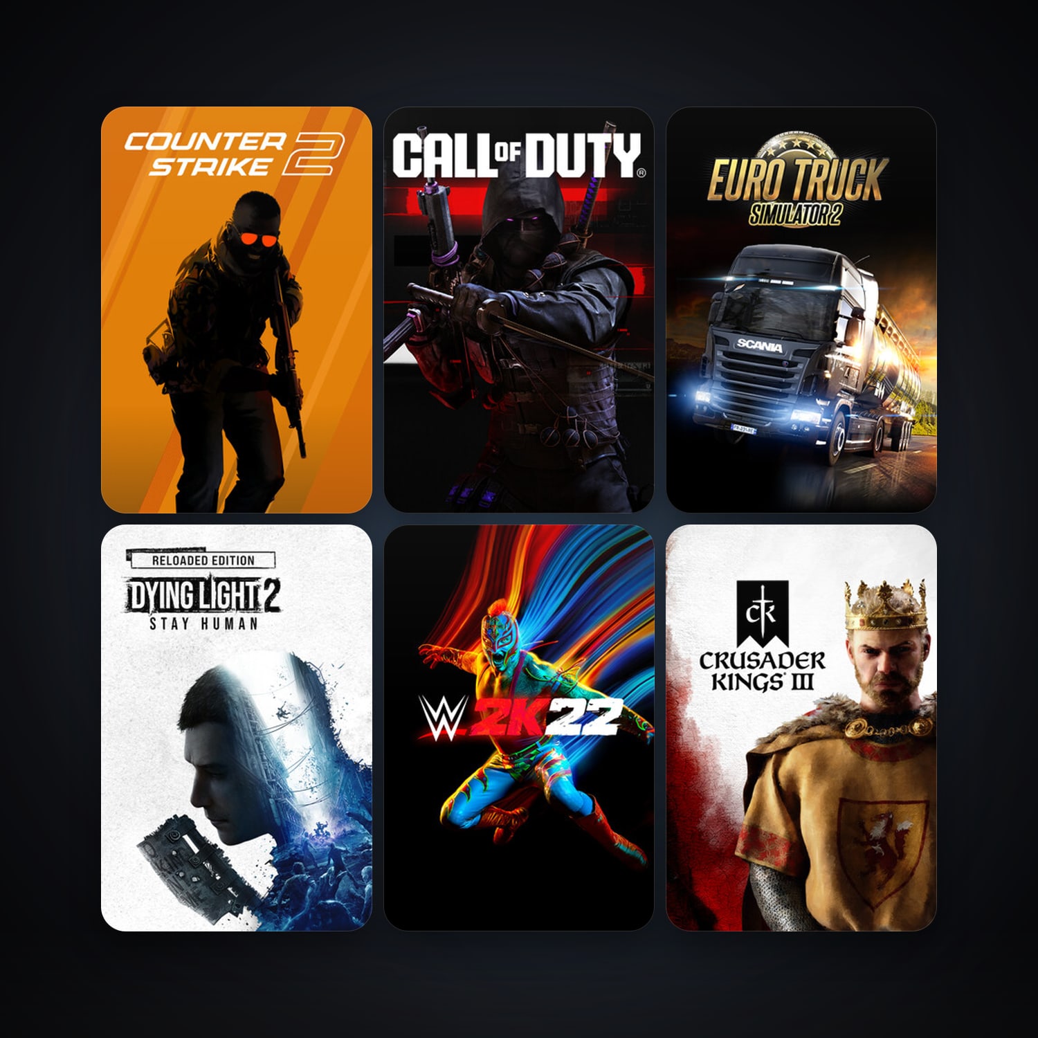 CS2 Prime + Euro Truck Simulator 2, 109 games, Steam 12, clean — HabibiAccounts