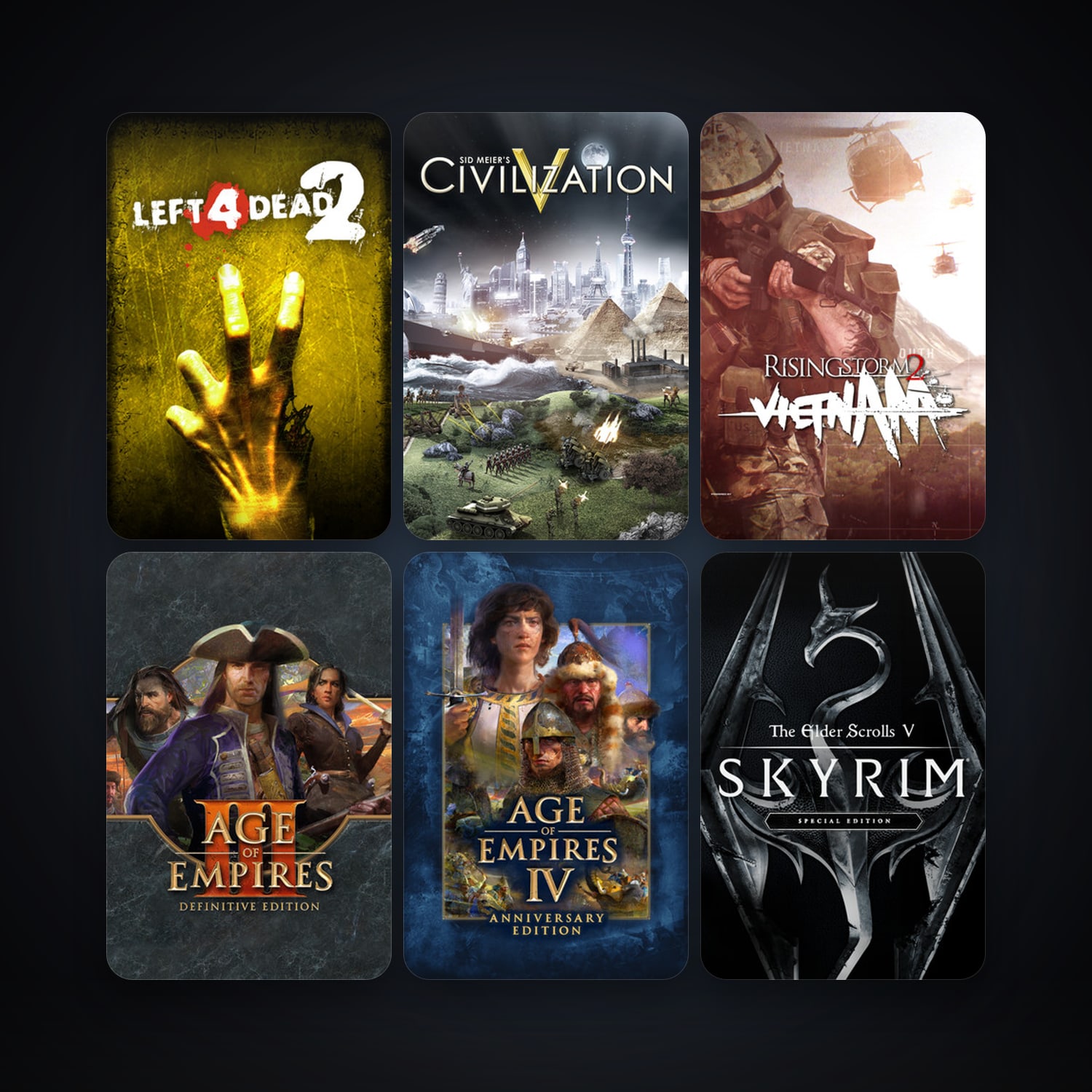 Left 4 Dead 2 + Sid Meier's Civilization V, 506 games, Steam 16, clean — HabibiAccounts