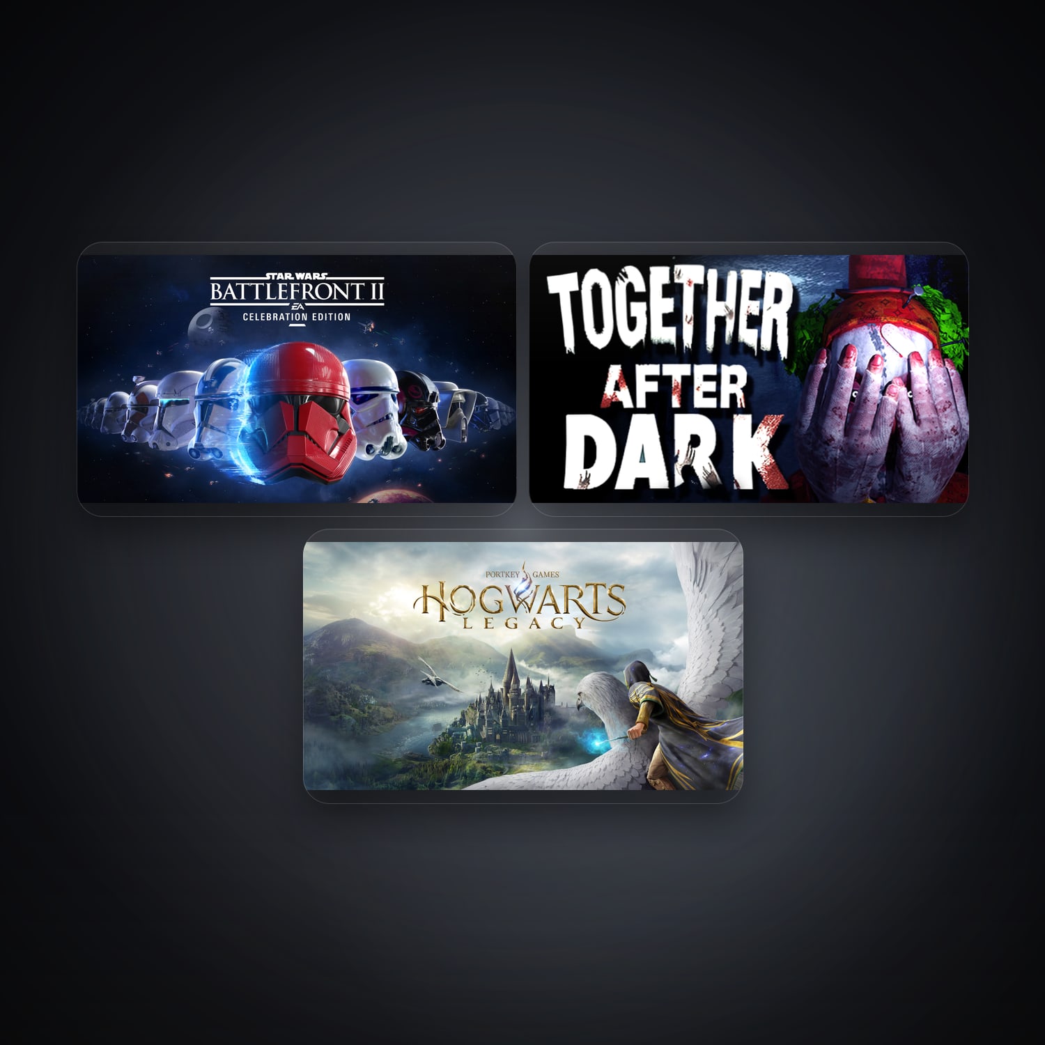هالحساب إبك فيه STAR WARS Battlefront II: Celebration Edition وTogether After Dark، TH، 3 ألعاب — HabibiAccounts
