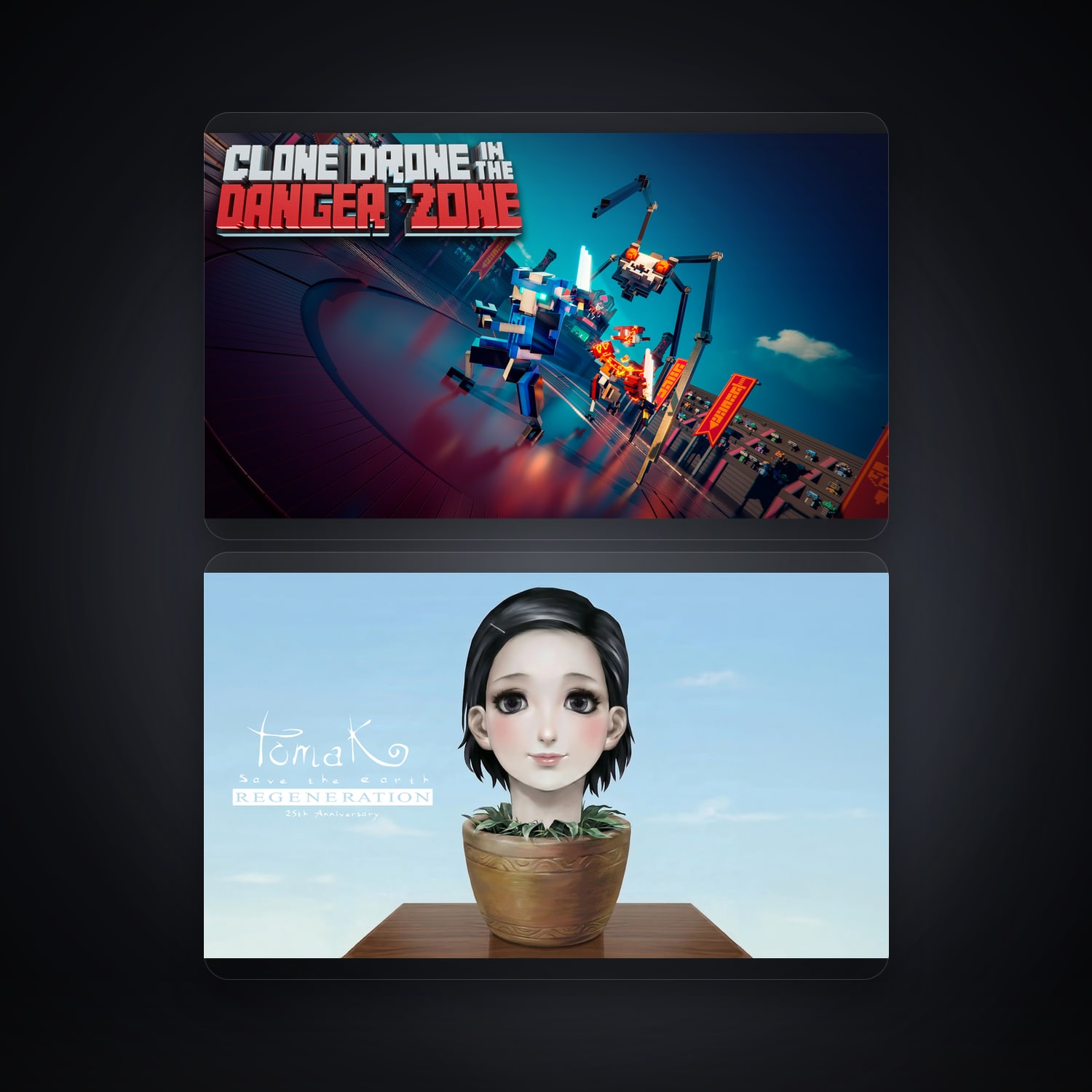 Clone Drone in the Danger Zone & TOMAK: Save the Earth Regeneration | 2 Games — HabibiAccounts