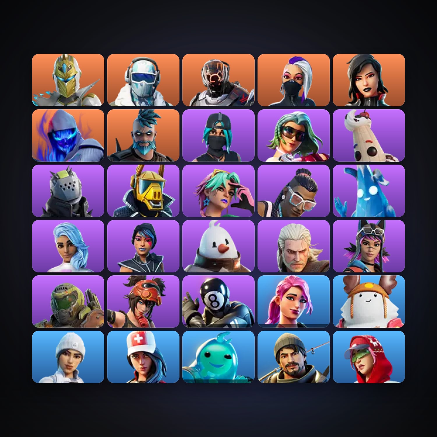 Fortnite | 34 Skins | 250 V-Bucks | Level 842 | 166 Wins — HabibiAccounts