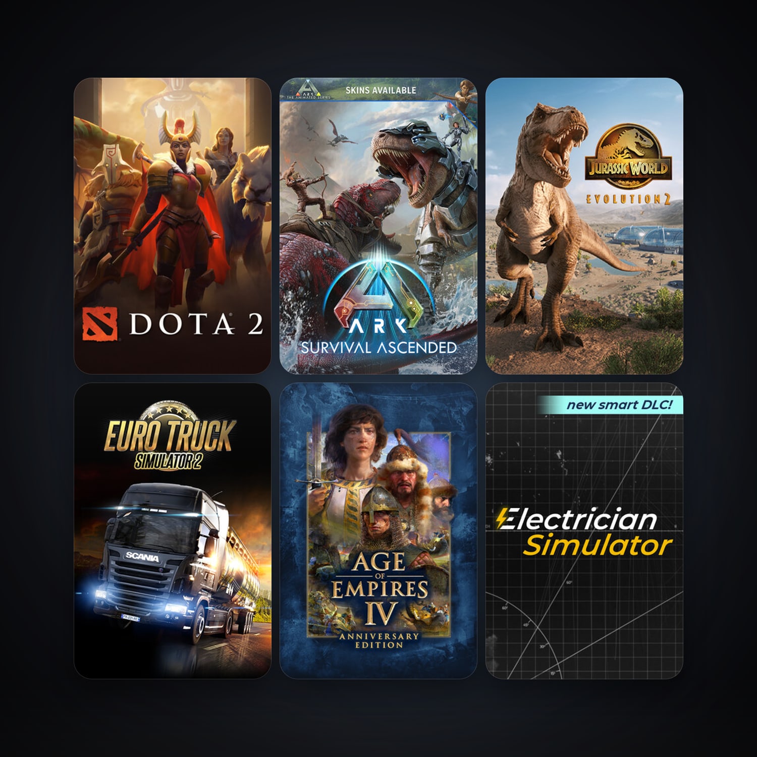 Dota 2 + Euro Truck Simulator 2, 9 games, clean — HabibiAccounts