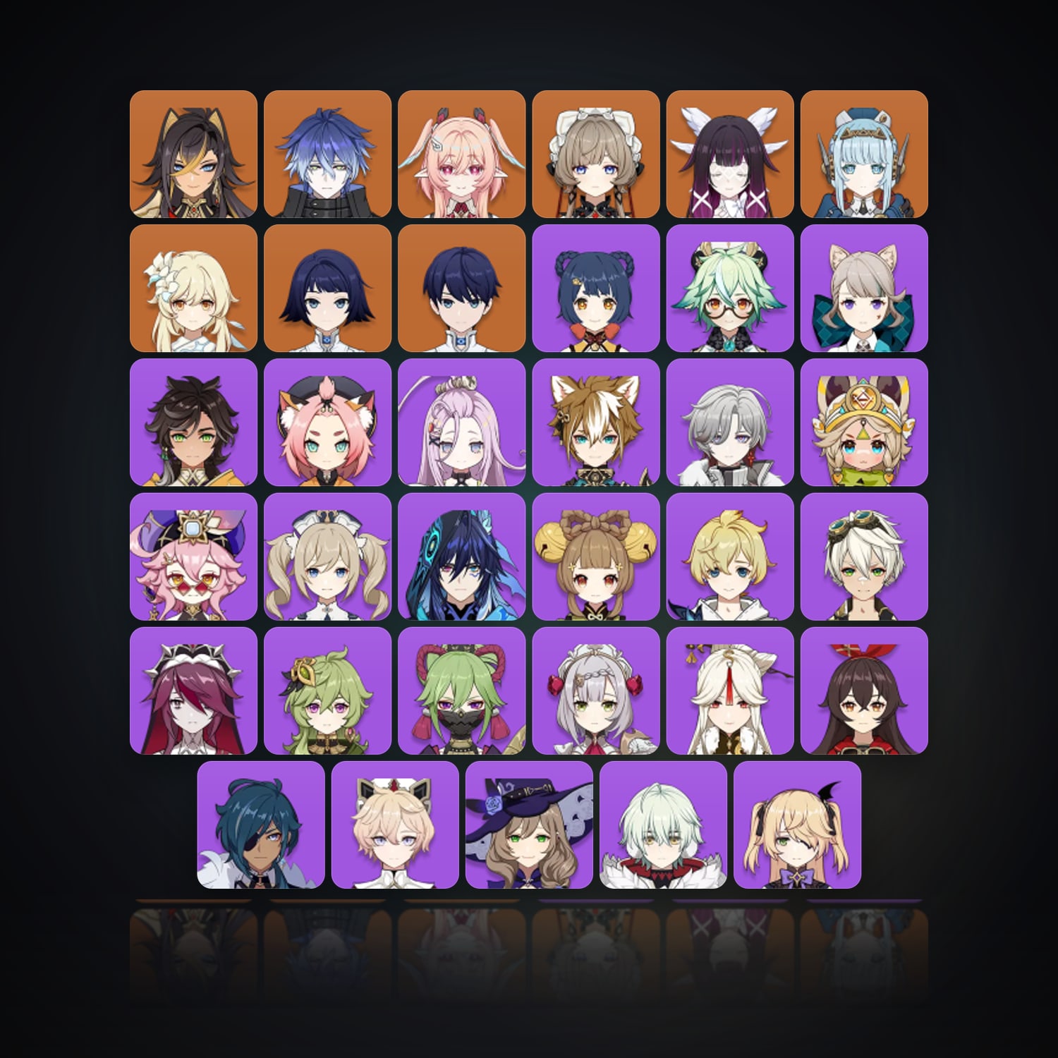 جينشن إمباكت | AR 52 | 35 شخصية | 6× 5★ — HabibiAccounts