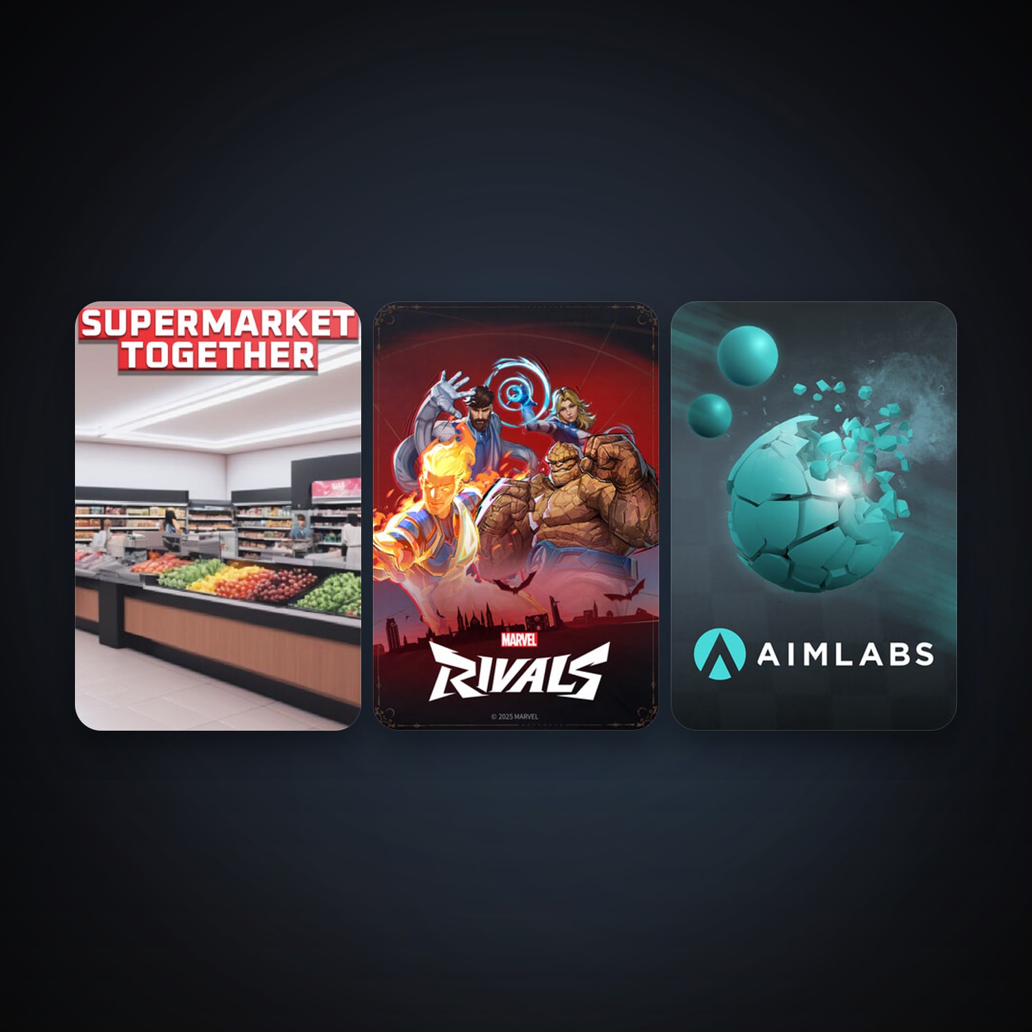 Aimlabs + Supermarket Together, 5 games, clean — HabibiAccounts