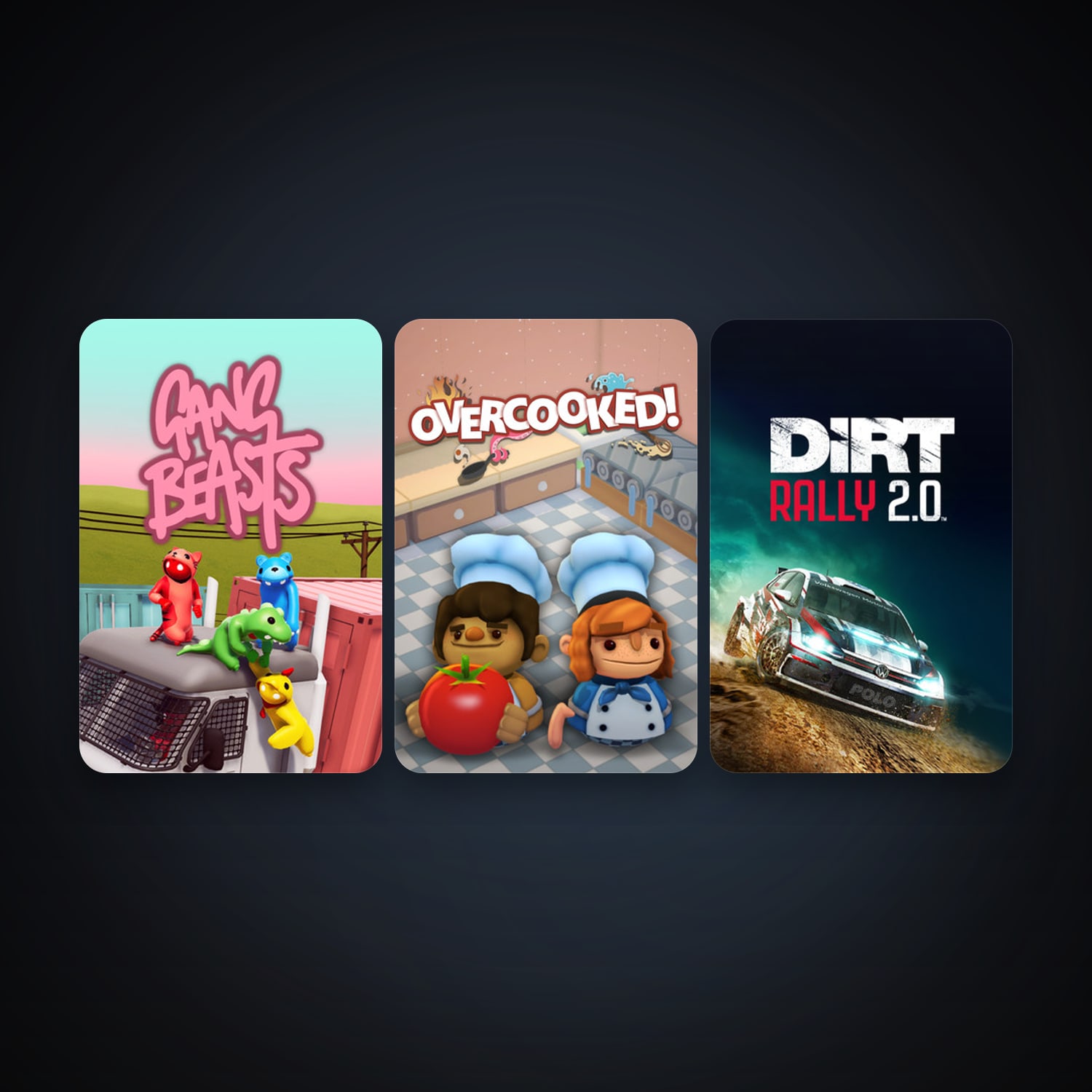 Gang Beasts + Overcooked, 4 games, clean — HabibiAccounts