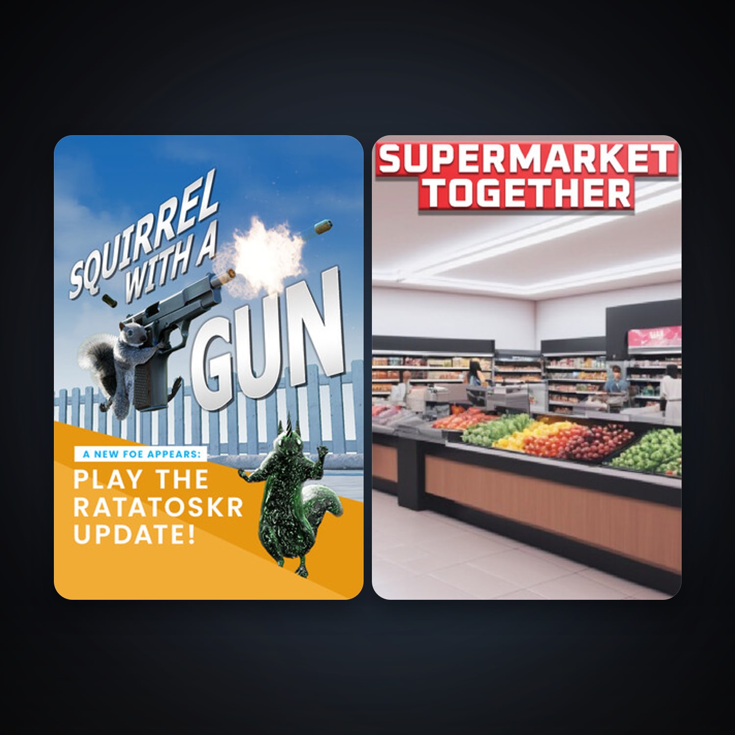 Squirrel with a Gun + Supermarket Together, 4 games, clean — HabibiAccounts
