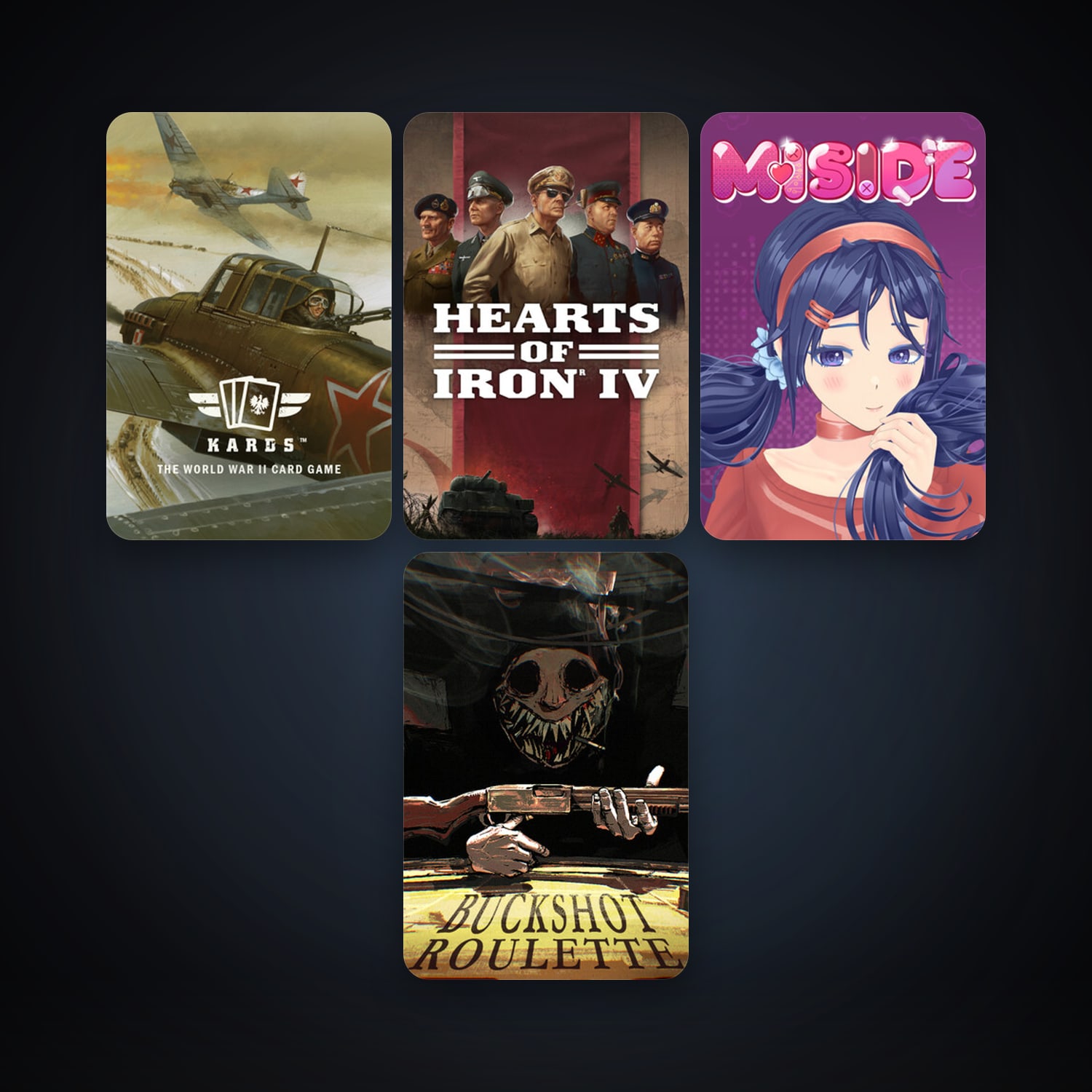 هالحساب ستيم فلين، Hearts of Iron IV وKARDS - The WW2 Card Game، 6 لعبة، صامد واضح — HabibiAccounts