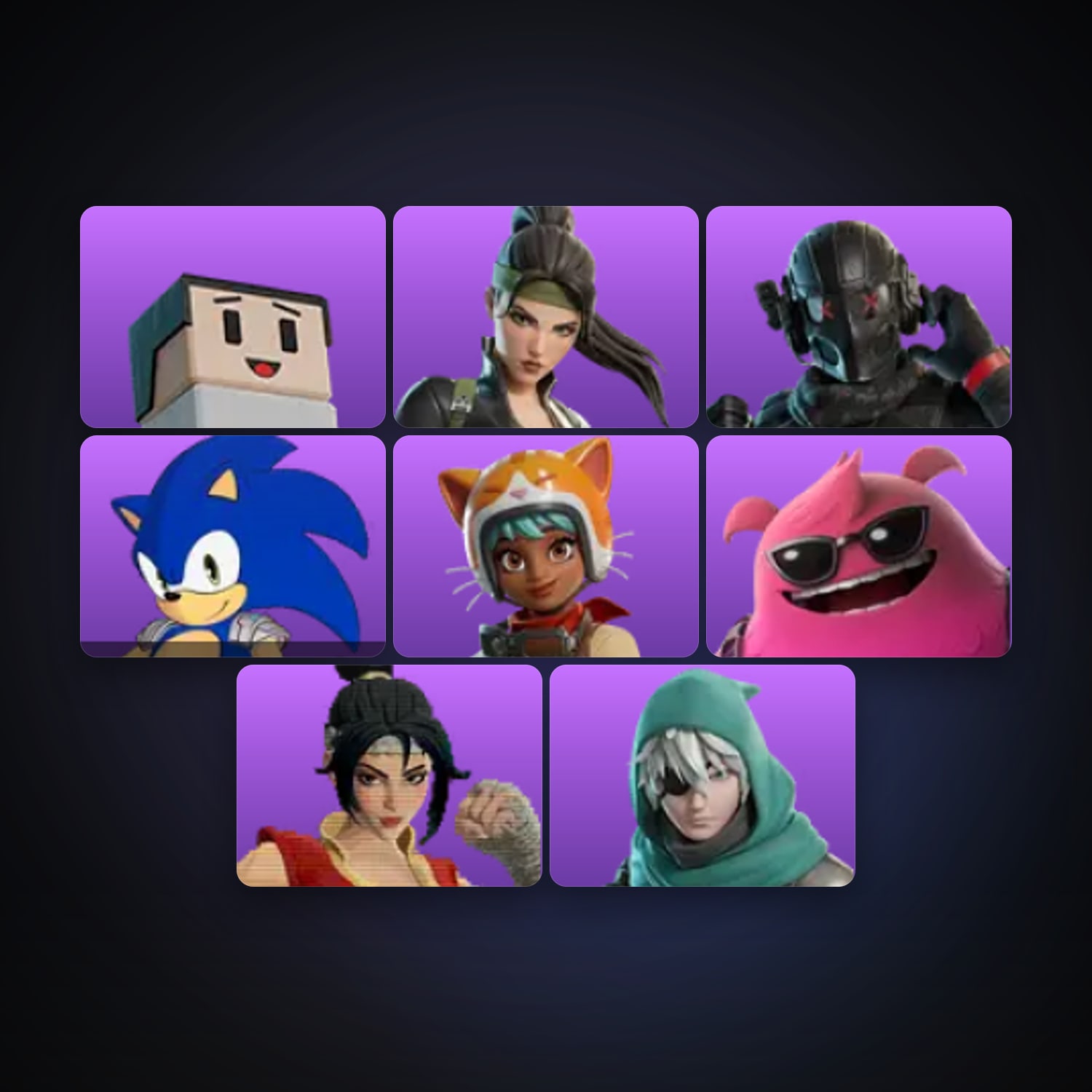 هالحساب فورتنايت Wrixel وGrace Crowne، لوكر 8 سكن، 500 فيبوكس، لفل 544، 69 فوز — HabibiAccounts